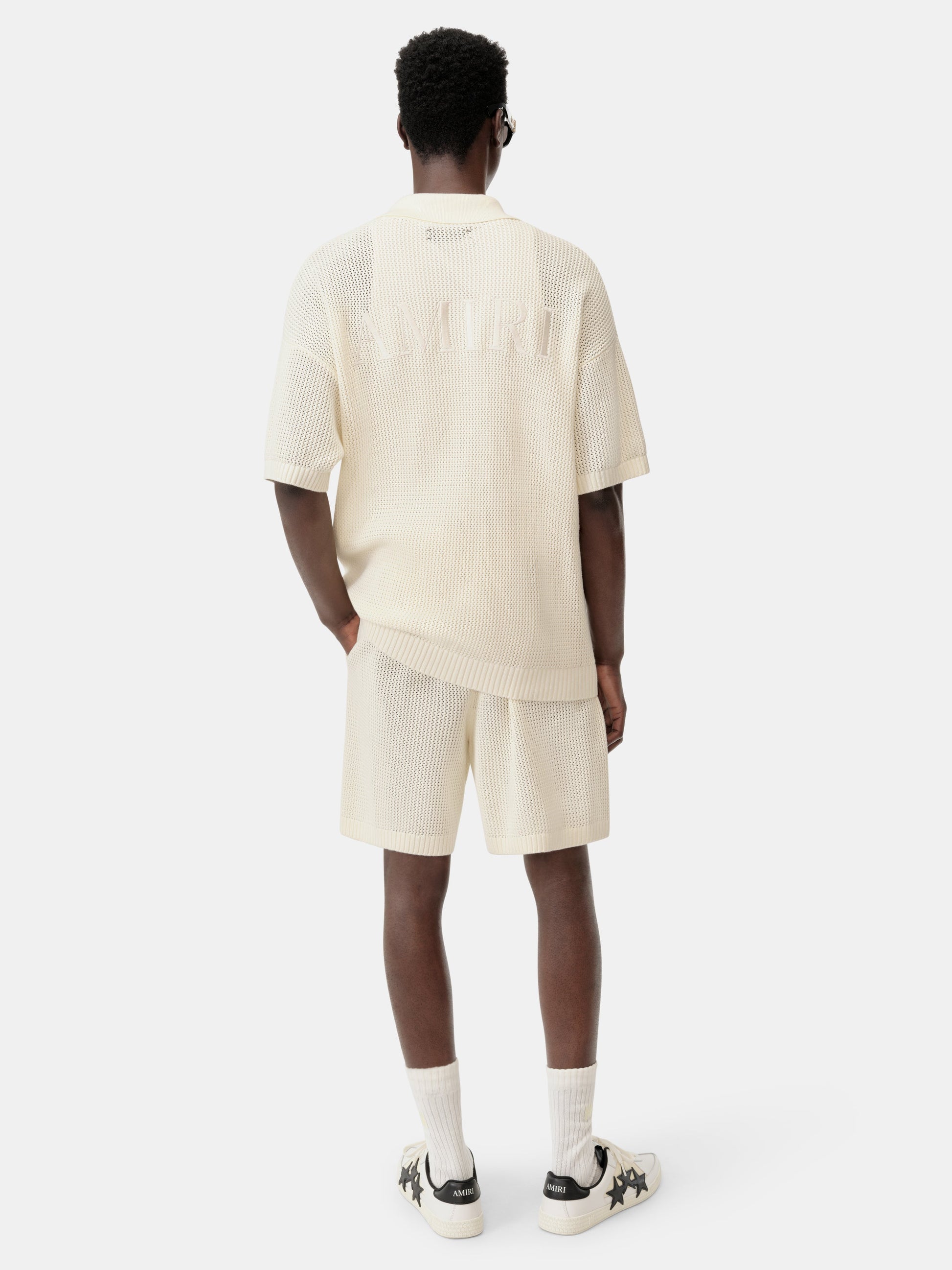 Amiri Crochet Mesh Shirt - Ivory | Amiri Featured