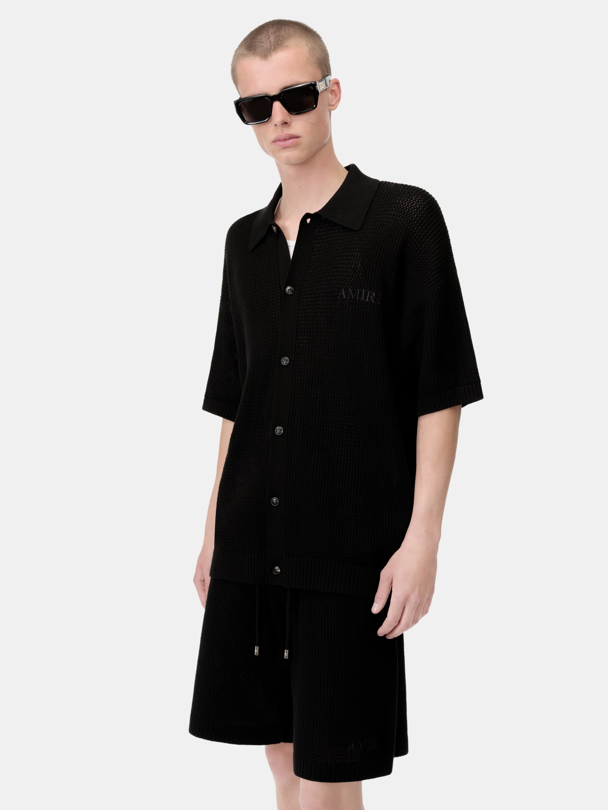 Amiri Crochet Mesh Shirt - Black | Amiri Sale