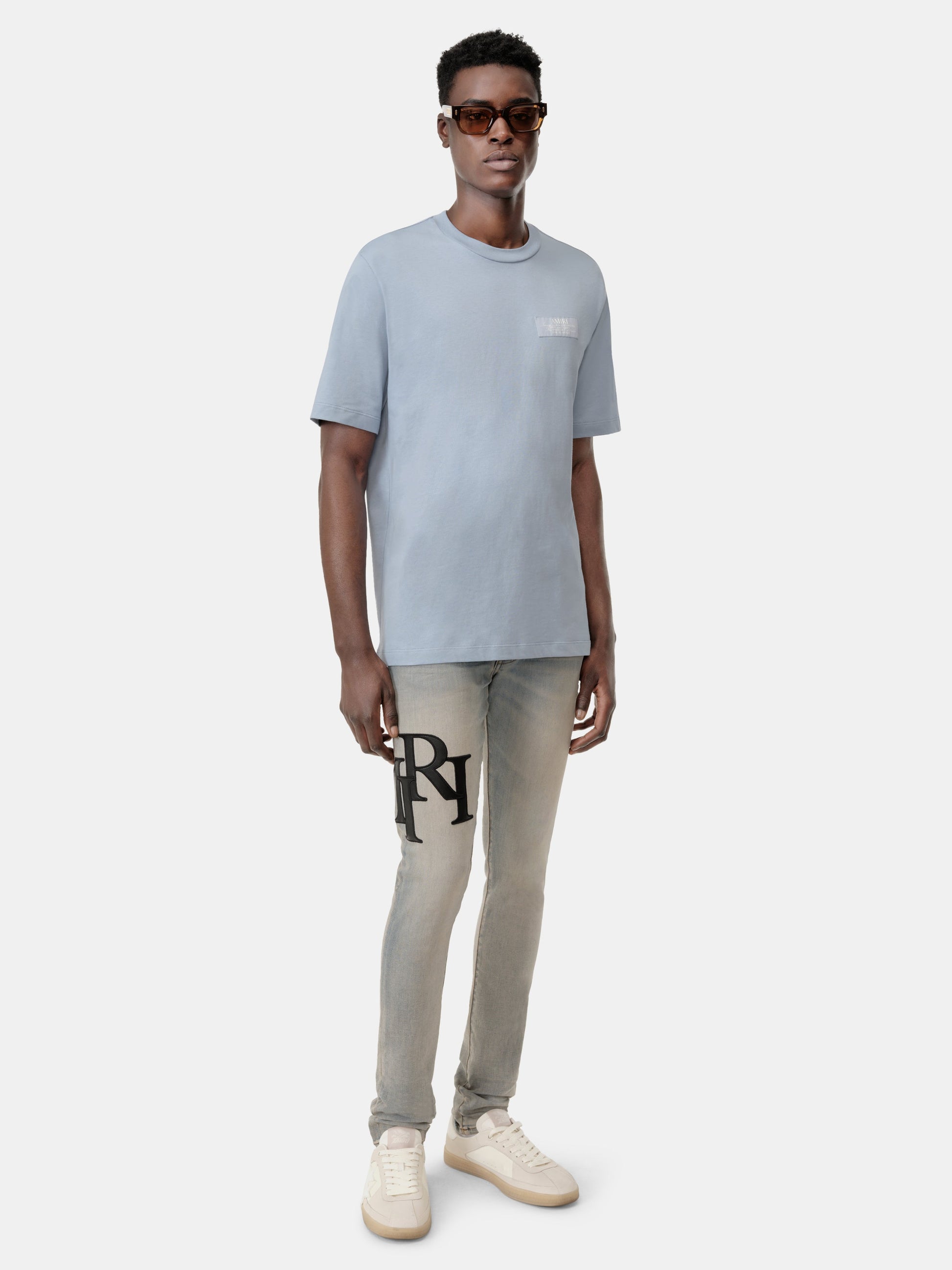 Staggered Logo Skinny Jean - Antique Indigo | Amiri Budget Friendly