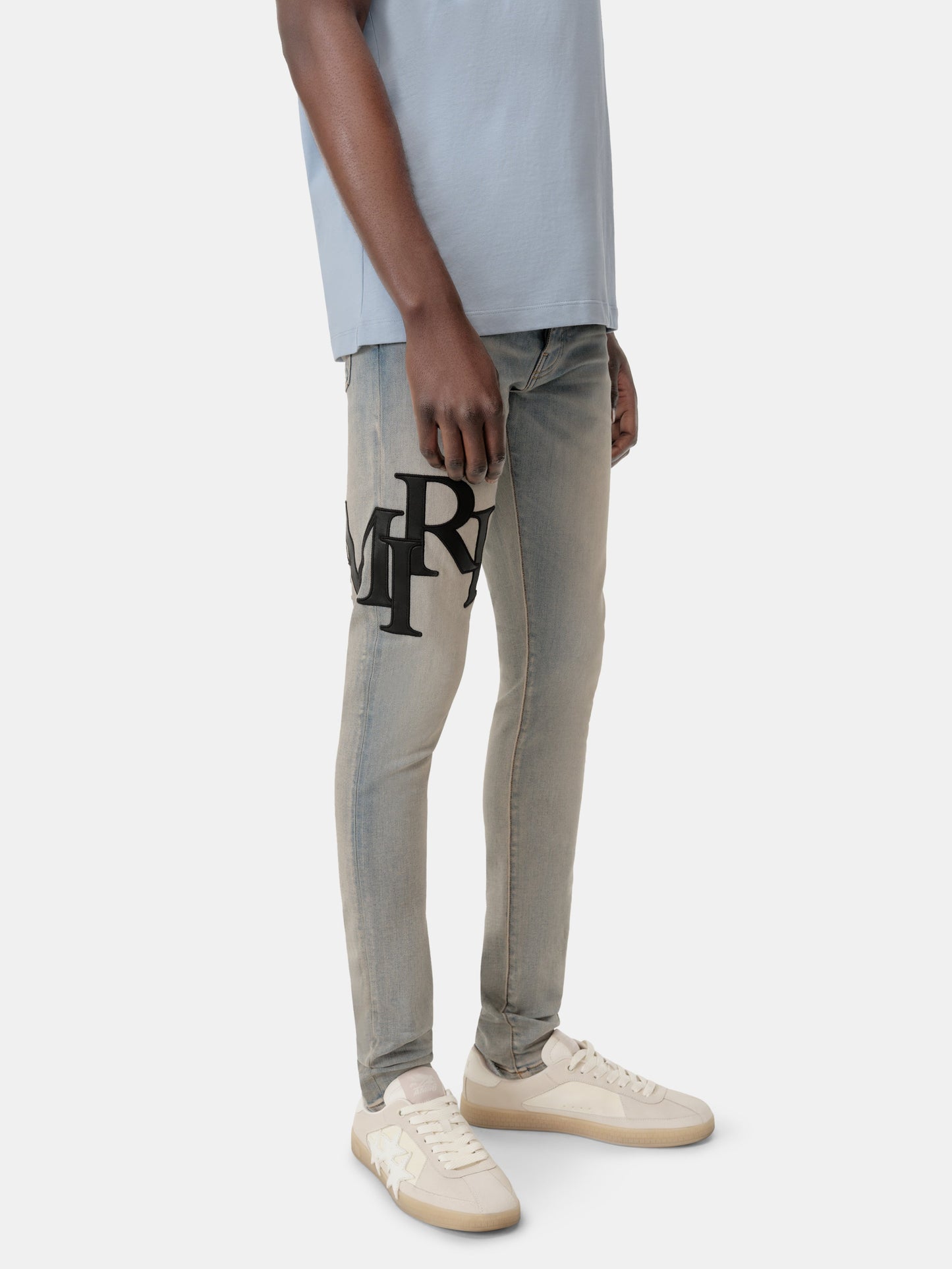 Staggered Logo Skinny Jean - Antique Indigo | Amiri Budget Friendly