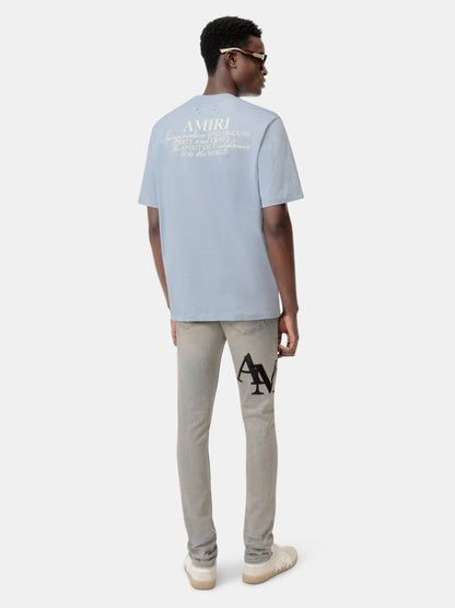 Staggered Logo Skinny Jean - Antique Indigo | Amiri Budget Friendly