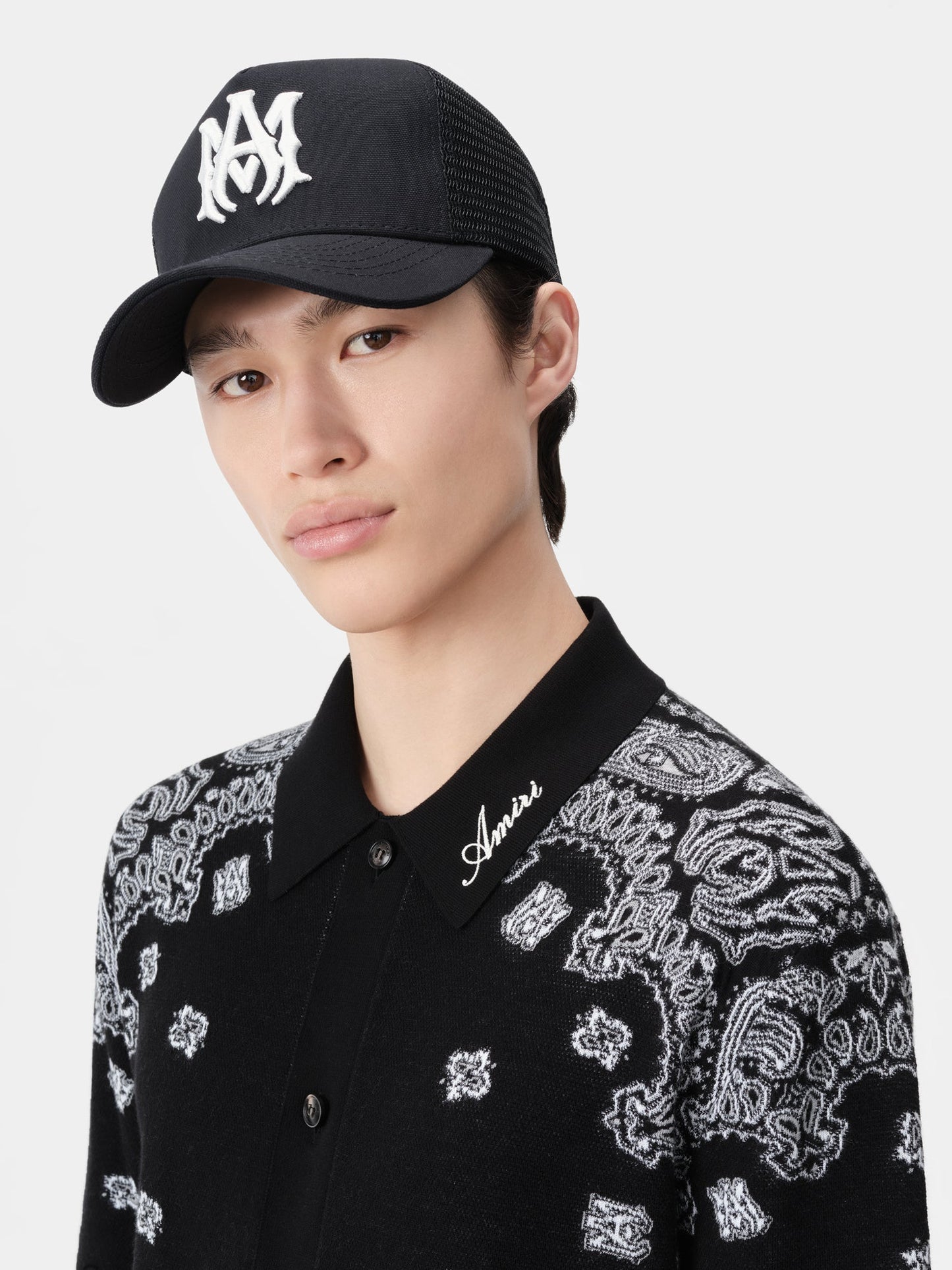 Ma Logo Trucker Hat - Black/White | Amiri Best Seller