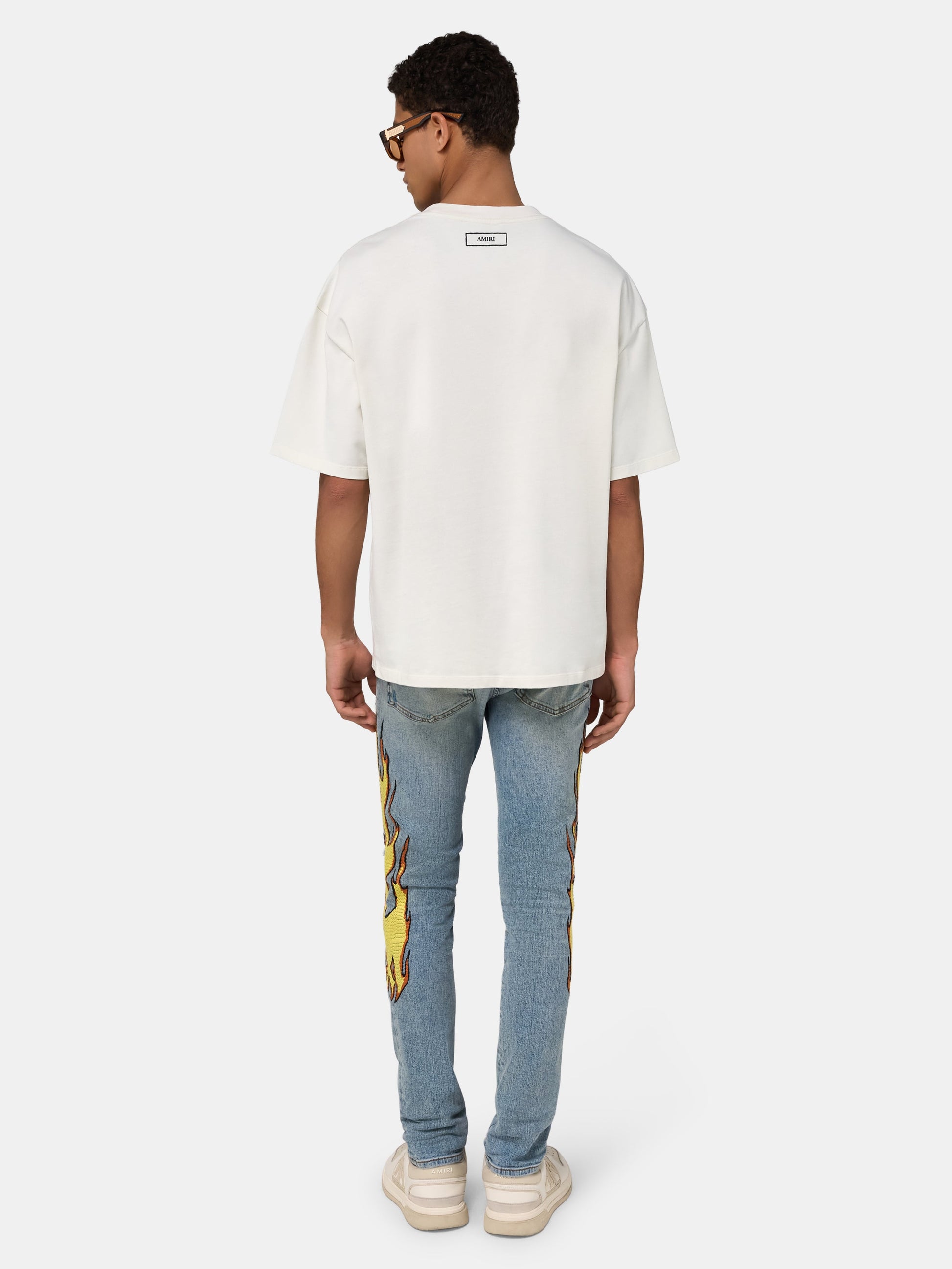 Flames Emb Skinny Jean - Ash Indigo | Amiri Great Deal