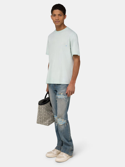 Amiri Quality Goods Label Tee - Powder Teal | Amiri Budget Friendly
