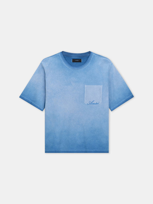 Faded Pocket Box Tee - Sapphire | Amiri Featured