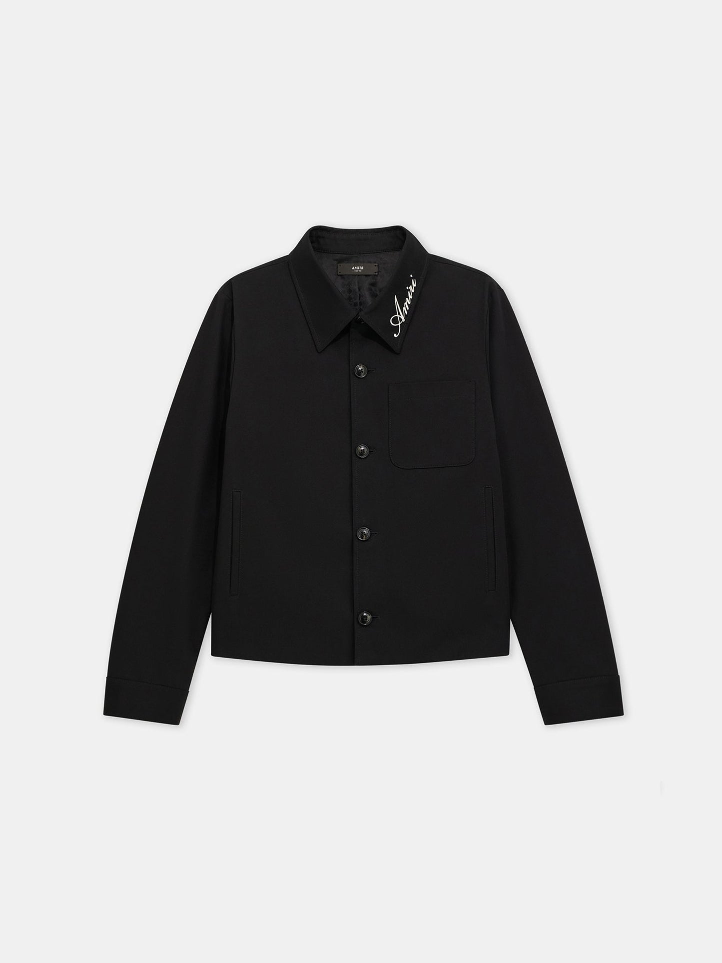 Script Collar Shirt Jacket - Black | Amiri Affordable