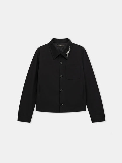Script Collar Shirt Jacket - Black | Amiri Affordable