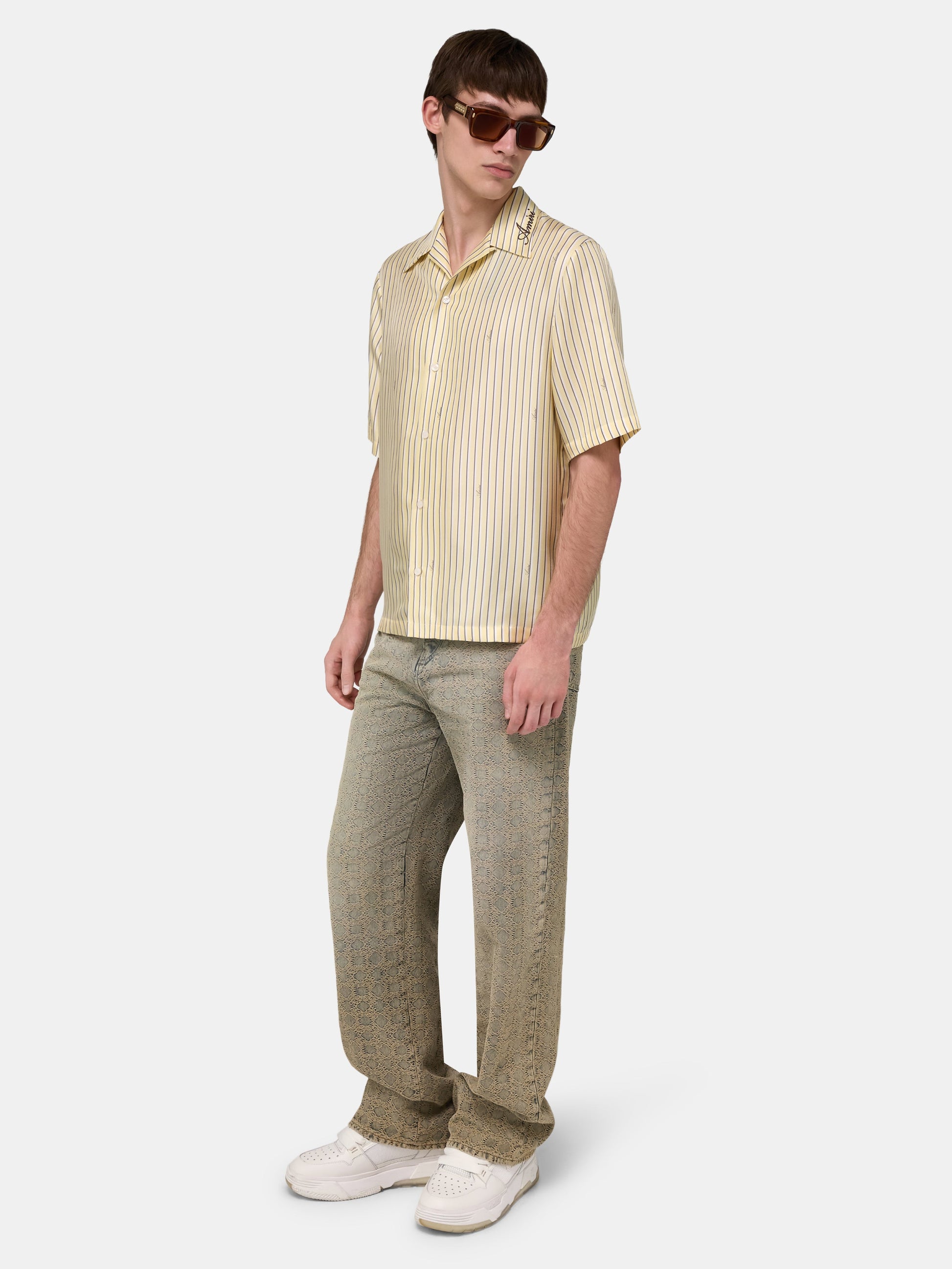 Amiri Script Bowling Shirt - Sherbet Yellow | Amiri Budget Friendly