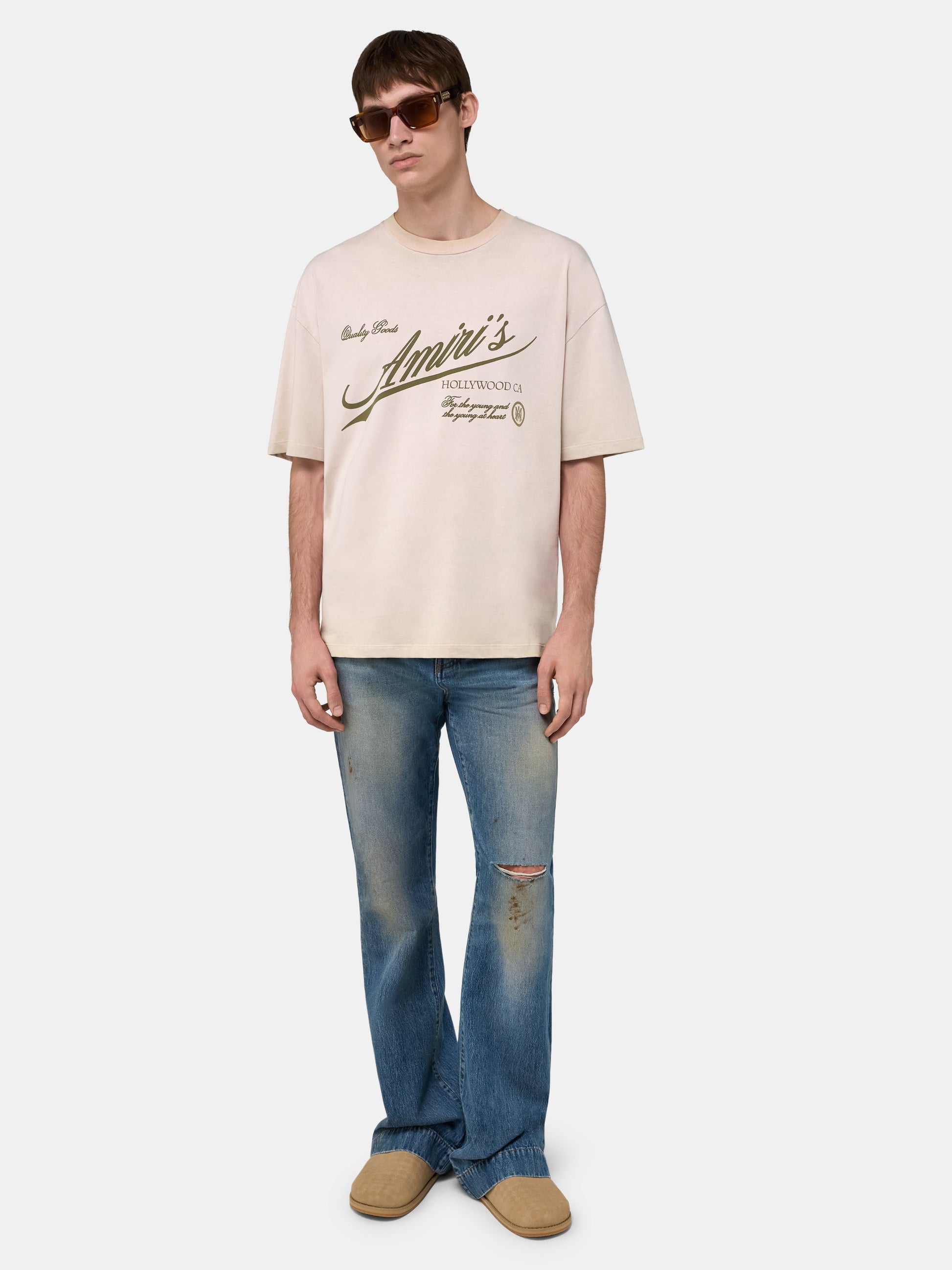 Amiri Quality Goods Oversized Tee - Alabaster | Amiri Sale