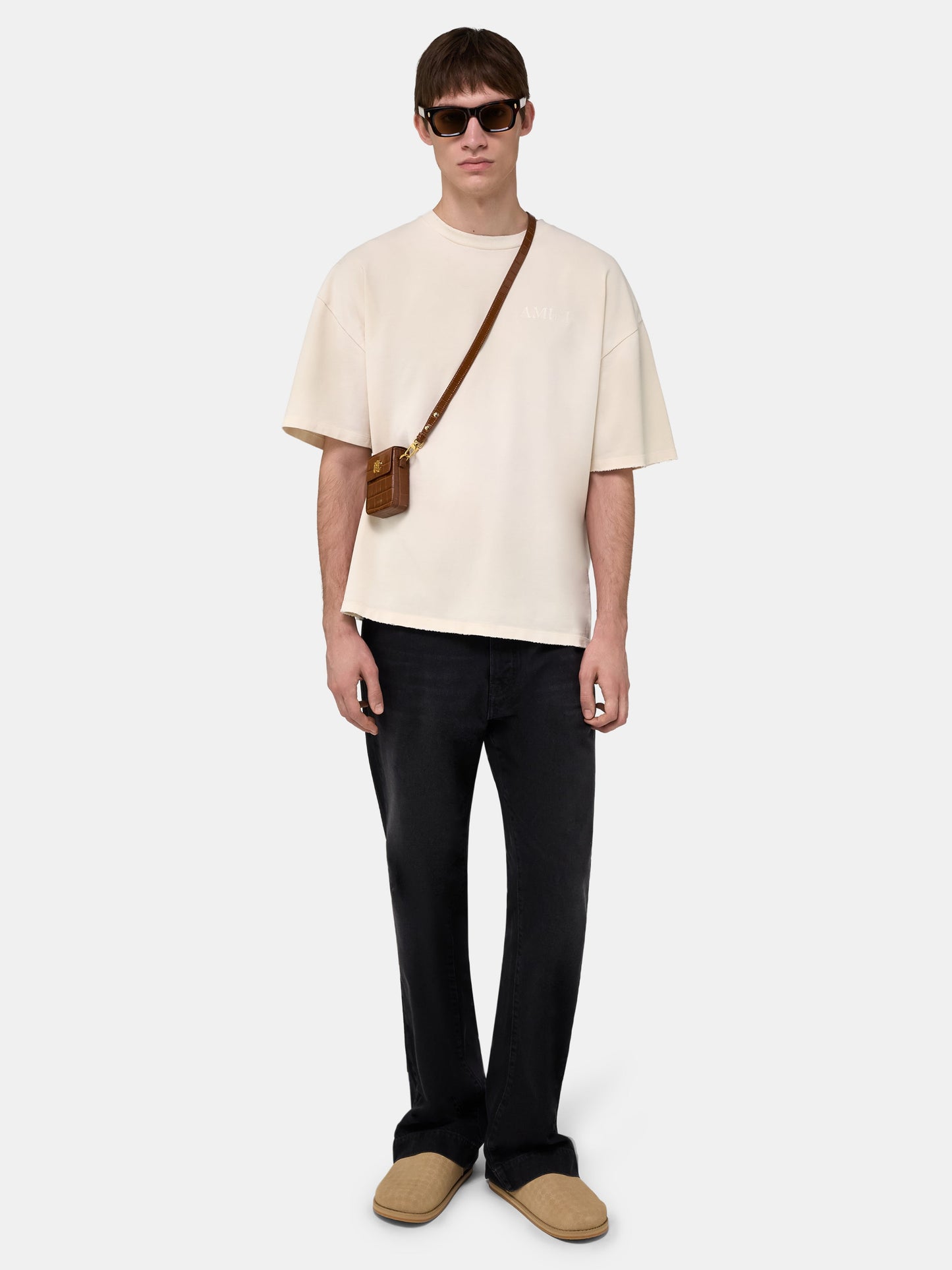 Bandana Patch Oversized Tee - Ivory | Amiri Online
