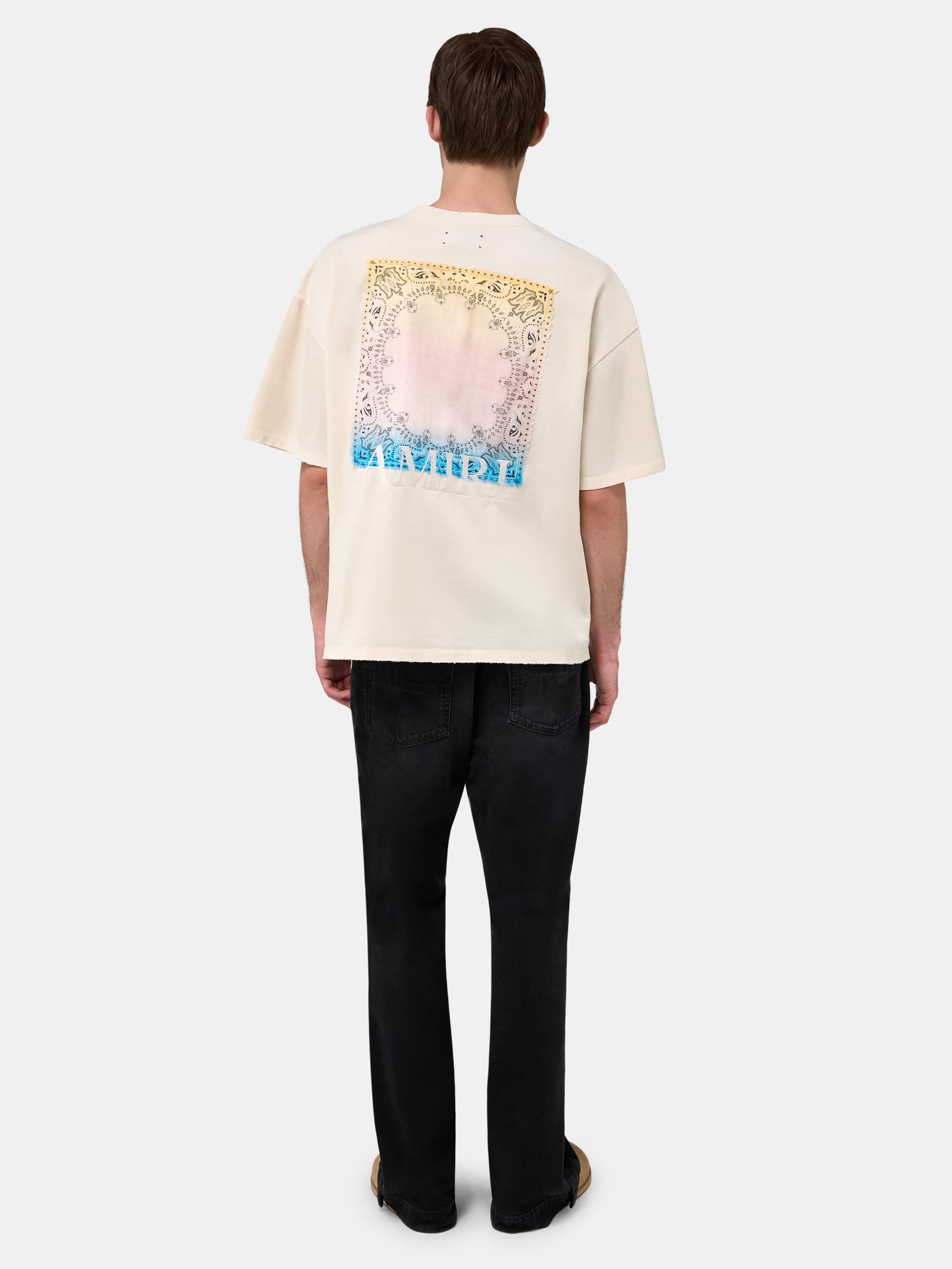 Bandana Patch Oversized Tee - Ivory | Amiri Online