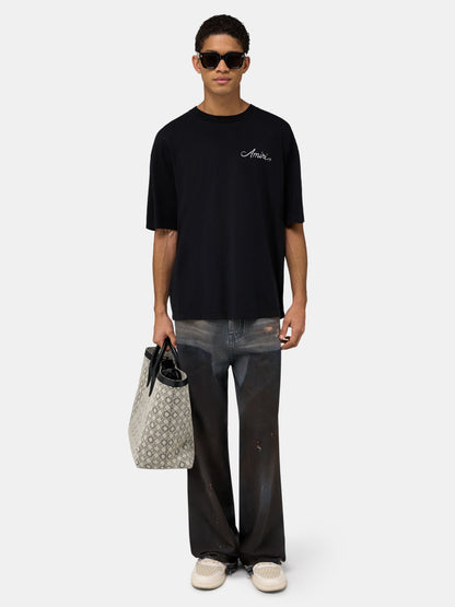 Ma Quad Checkerboard Oversized Tee - Black | Amiri Affordable