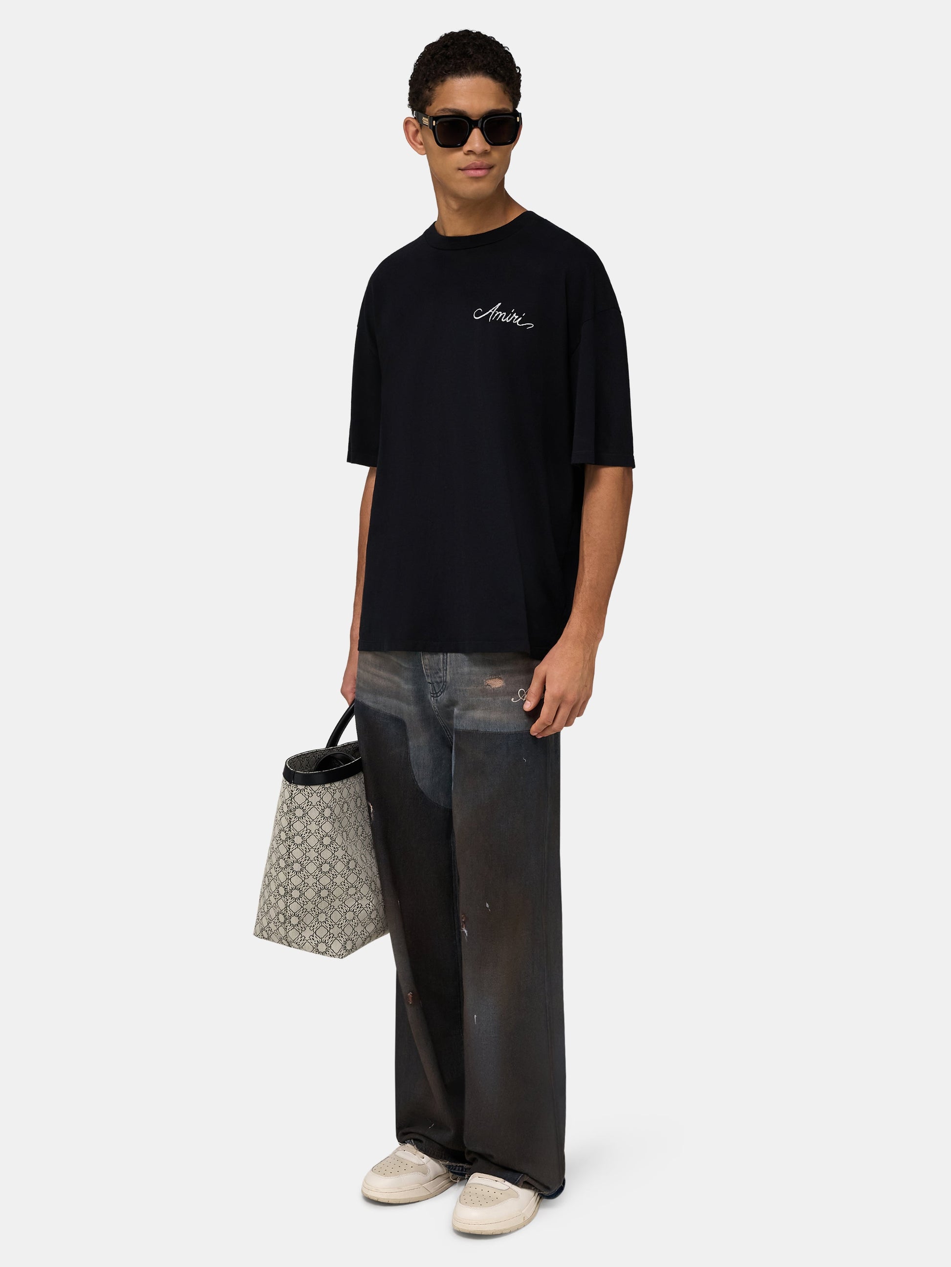 Ma Quad Checkerboard Oversized Tee - Black | Amiri Affordable