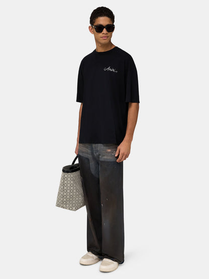 Ma Quad Checkerboard Oversized Tee - Black | Amiri Affordable