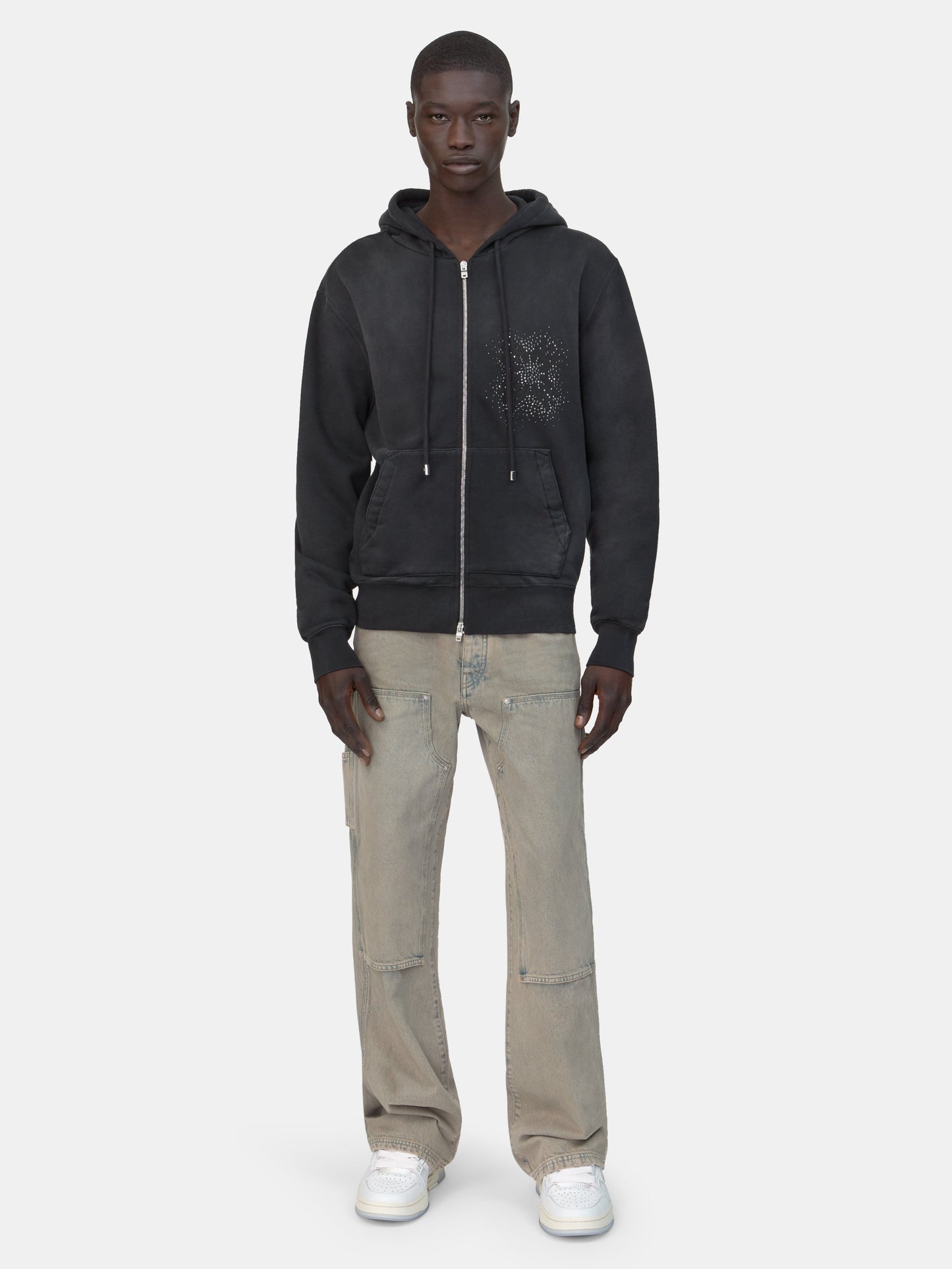 Ma Quad Crystal Zip Hoodie - Black | Amiri Special Offer