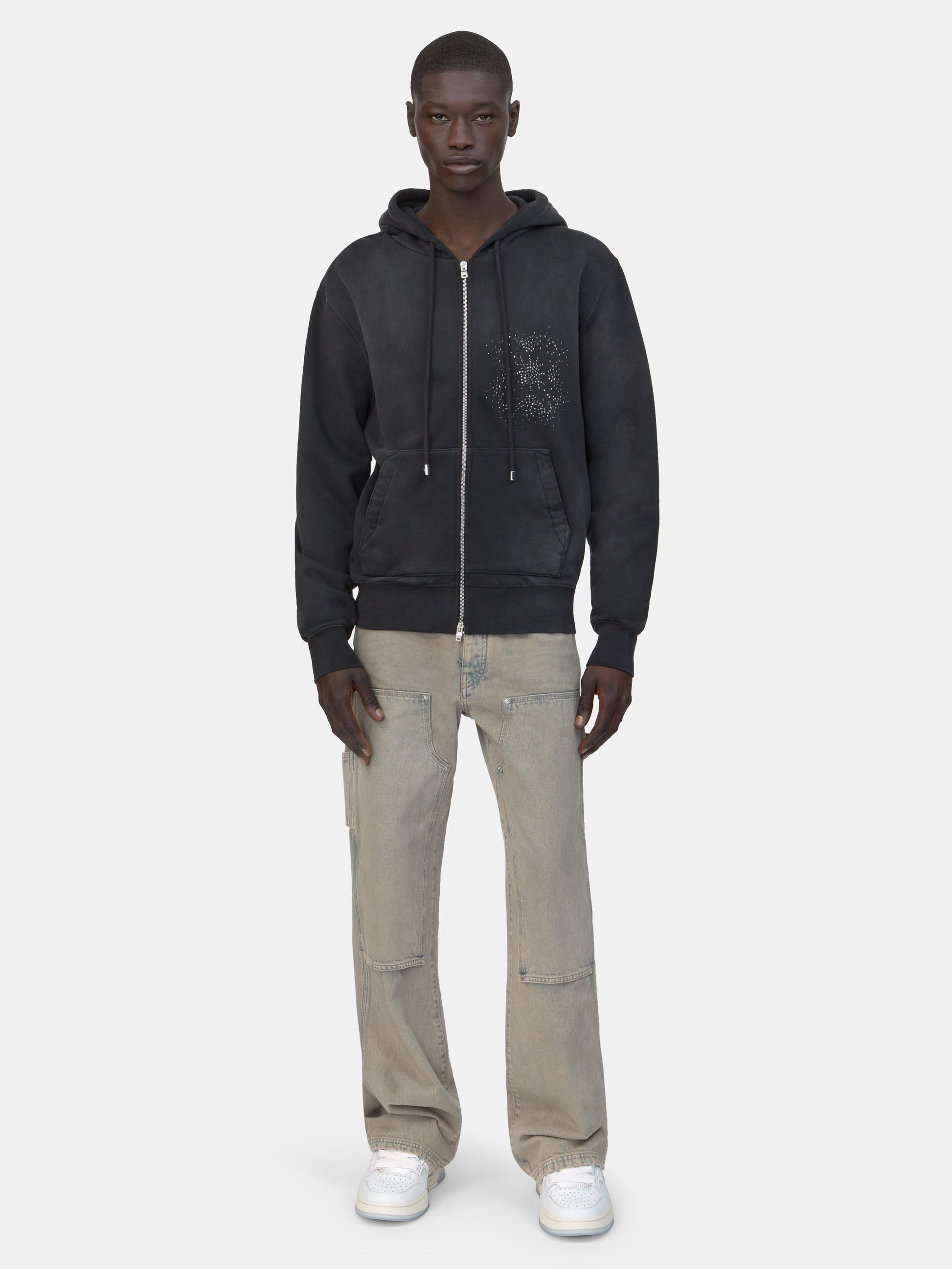 Ma Quad Crystal Zip Hoodie - Black | Amiri Special Offer