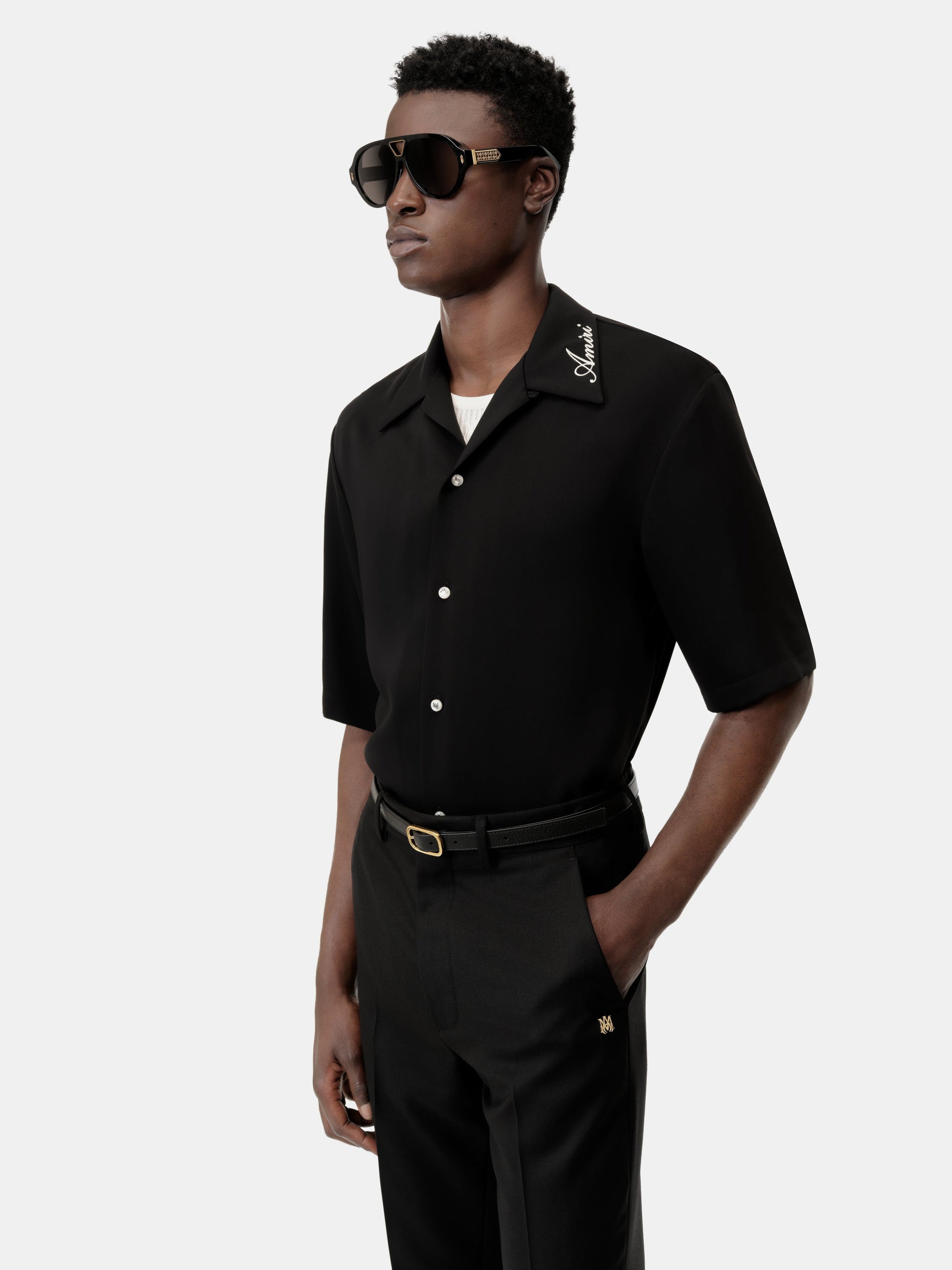 Amiri Camp Shirt - Black | Amiri Special Offer