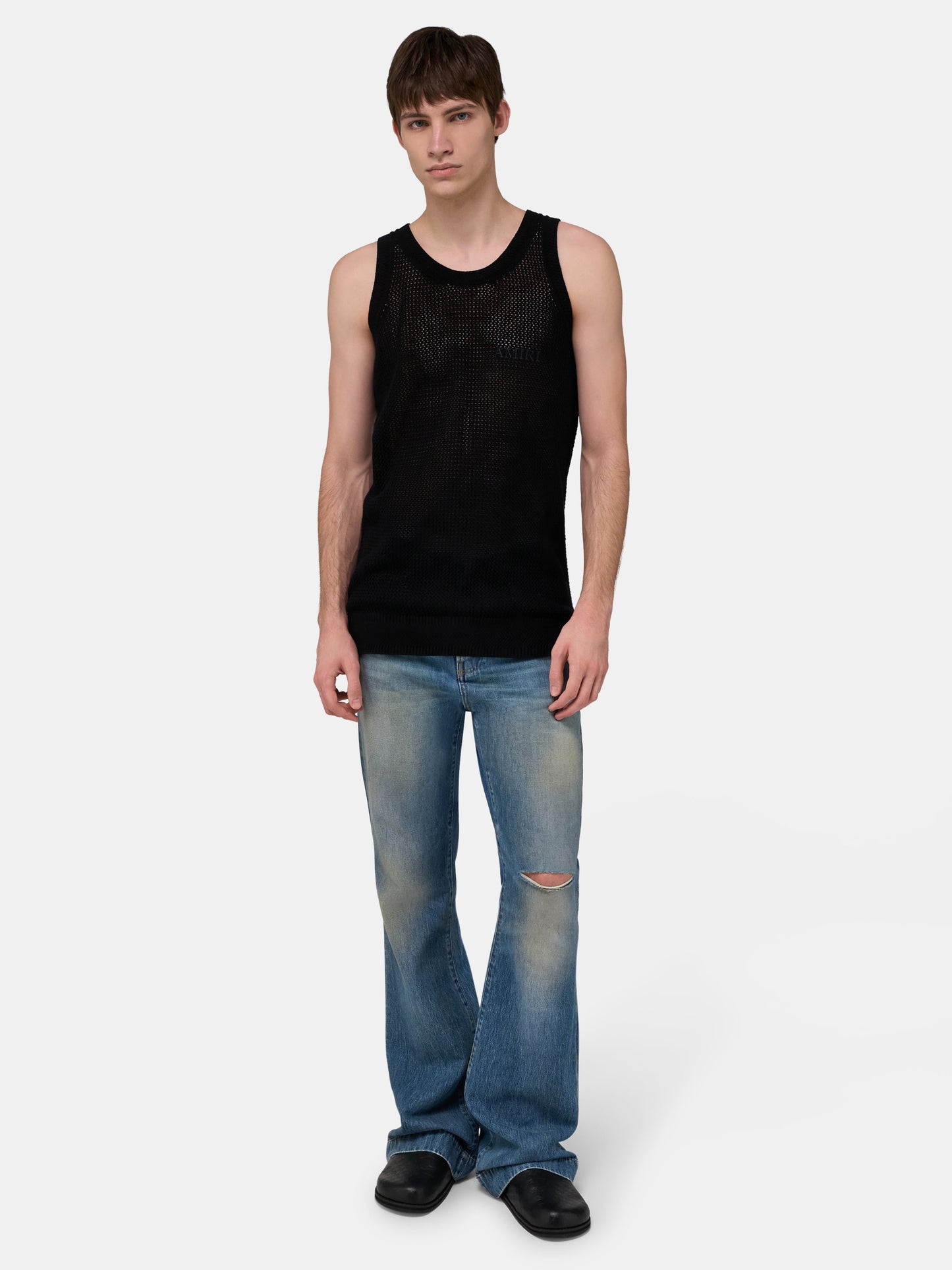 Amiri Knit Mesh Tank - Black | Amiri Online