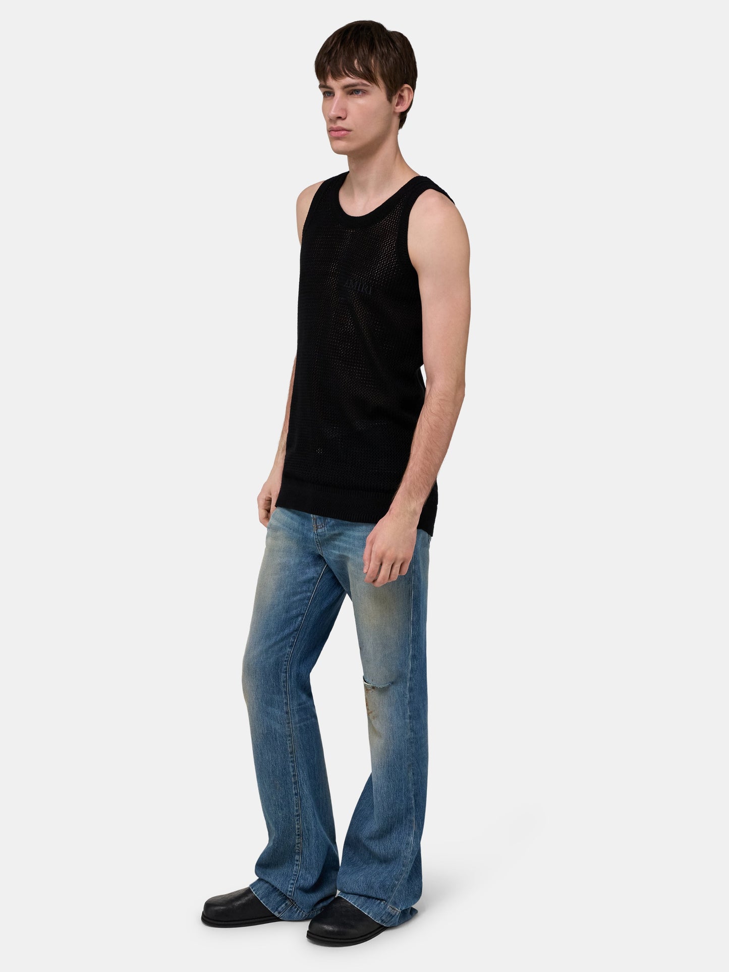 Amiri Knit Mesh Tank - Black | Amiri Online