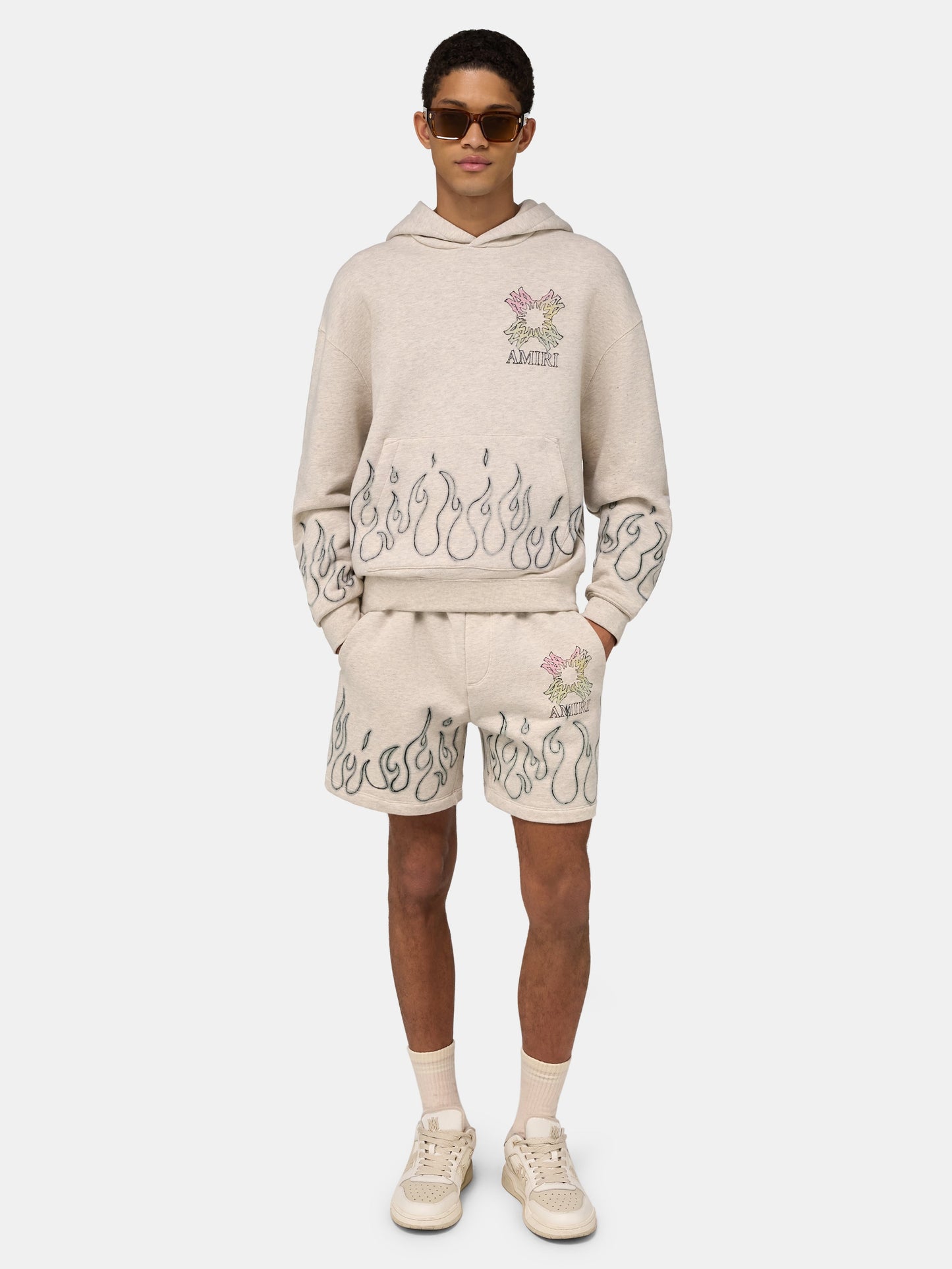 Ma Quad Flames Sweatshort - Ivory | Amiri Featured