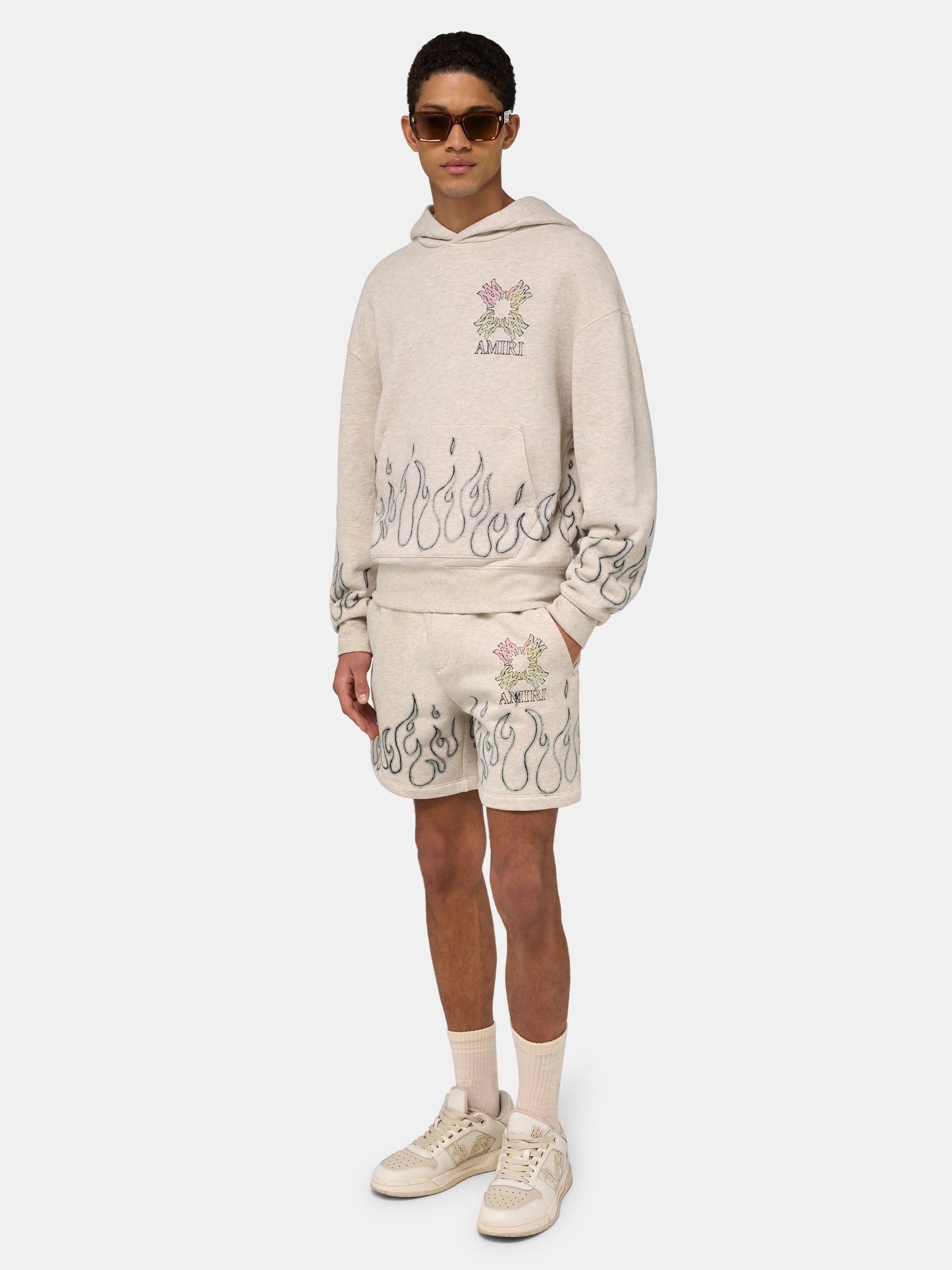 Ma Quad Flames Sweatshort - Ivory | Amiri Featured