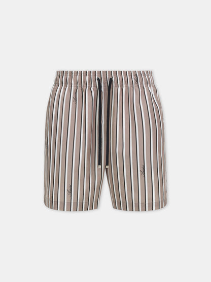 Striped Swim Trunk - Mocha | Amiri Popular Choice