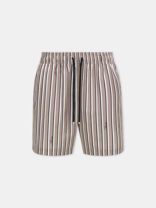 Striped Swim Trunk - Mocha | Amiri Popular Choice