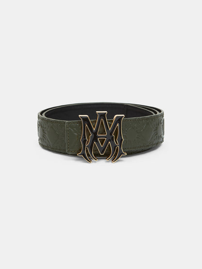 Ma Quad Leather 4cm Belt - Dark Sage | Amiri Online
