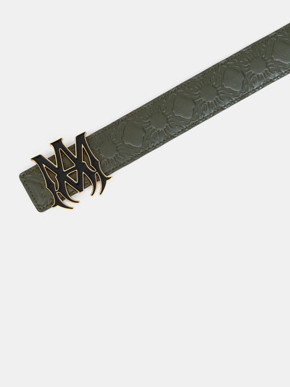 Ma Quad Leather 4cm Belt - Dark Sage | Amiri Online
