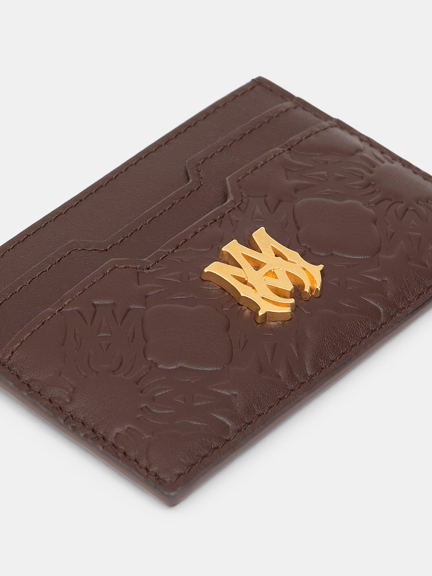Ma Quad Leather Card Holder - Dark Brown | Amiri Sale