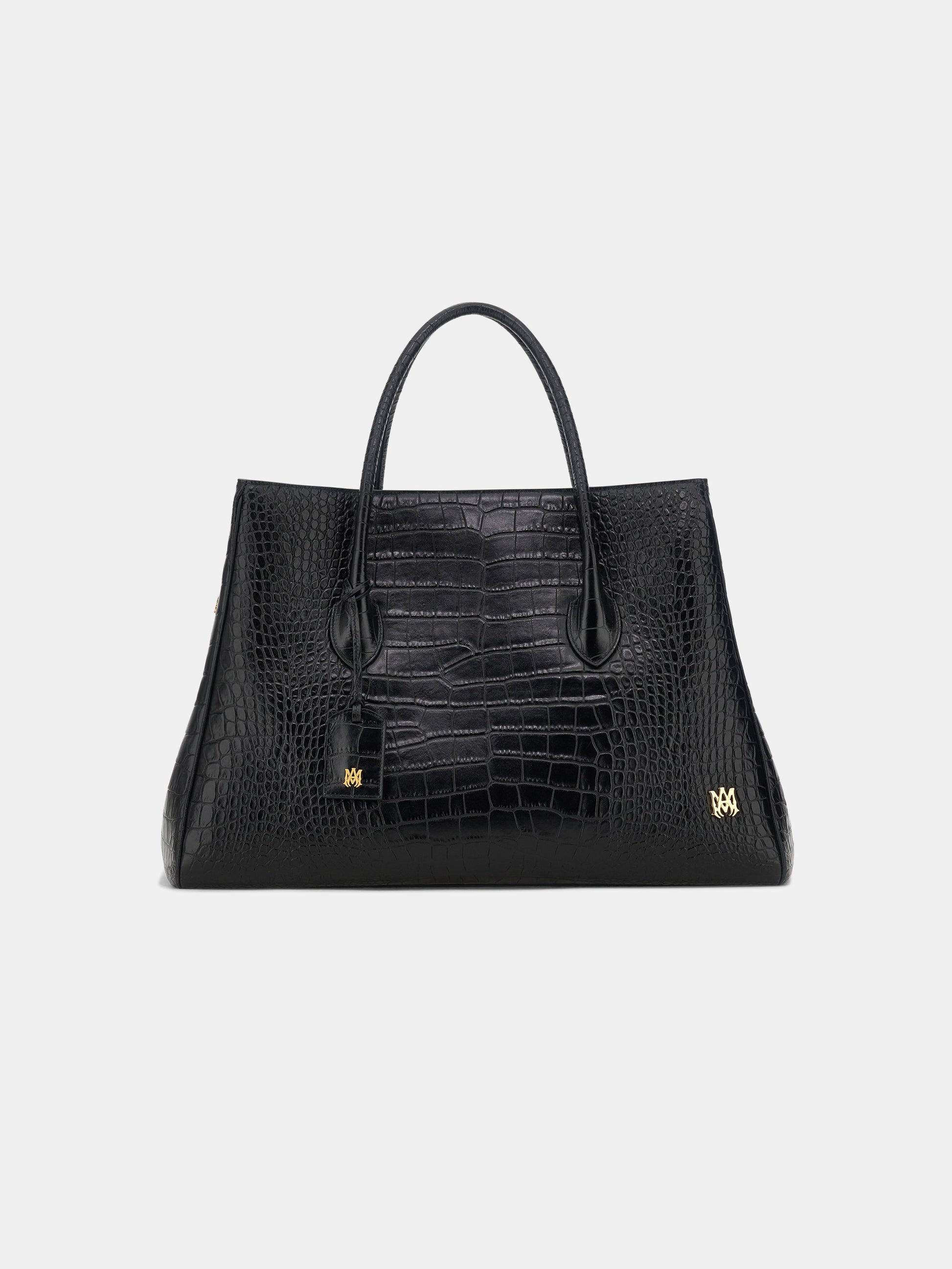 Embossed Croc Honey 50 Tote - Black | Amiri Online