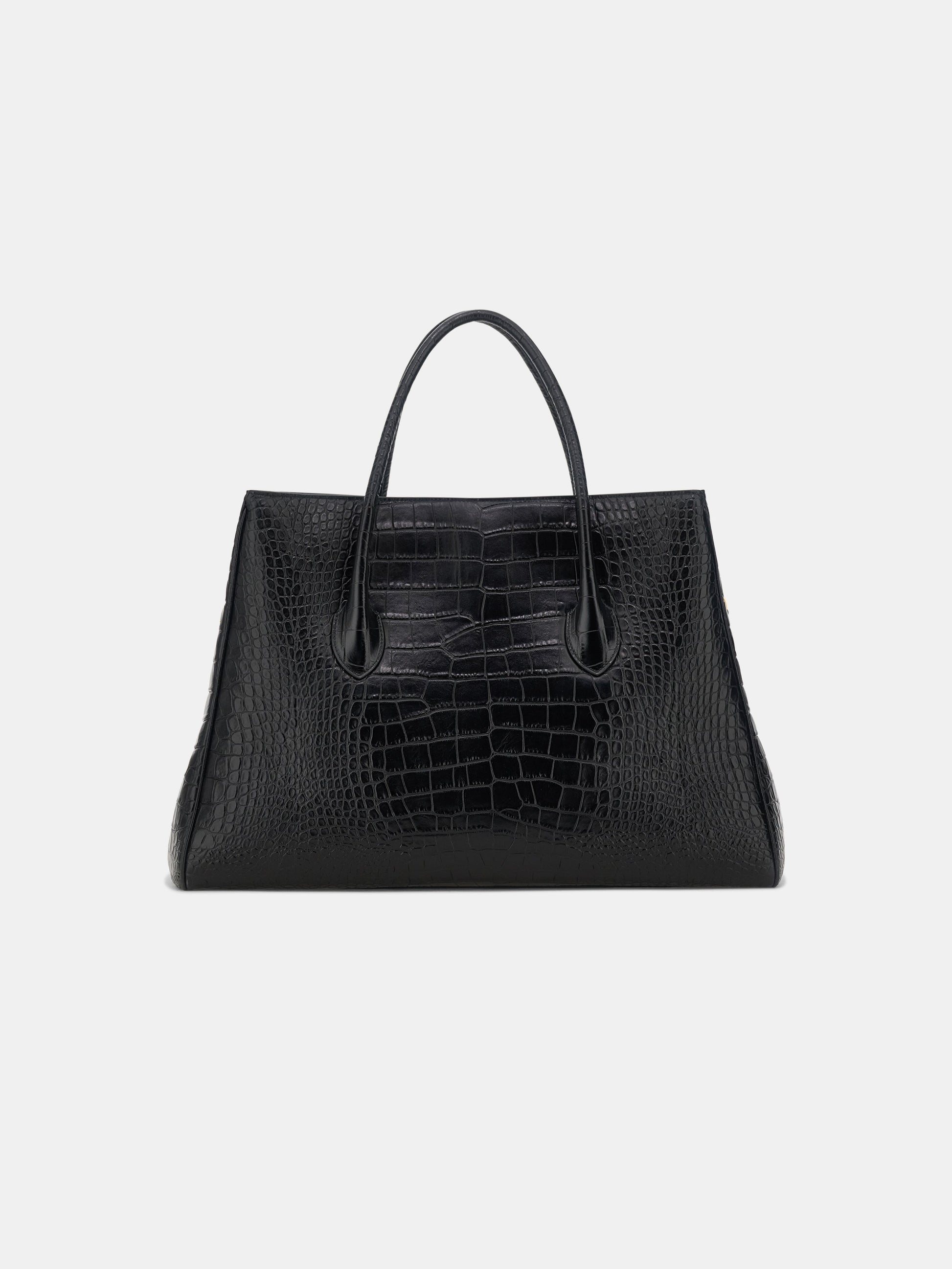 Embossed Croc Honey 50 Tote - Black | Amiri Online