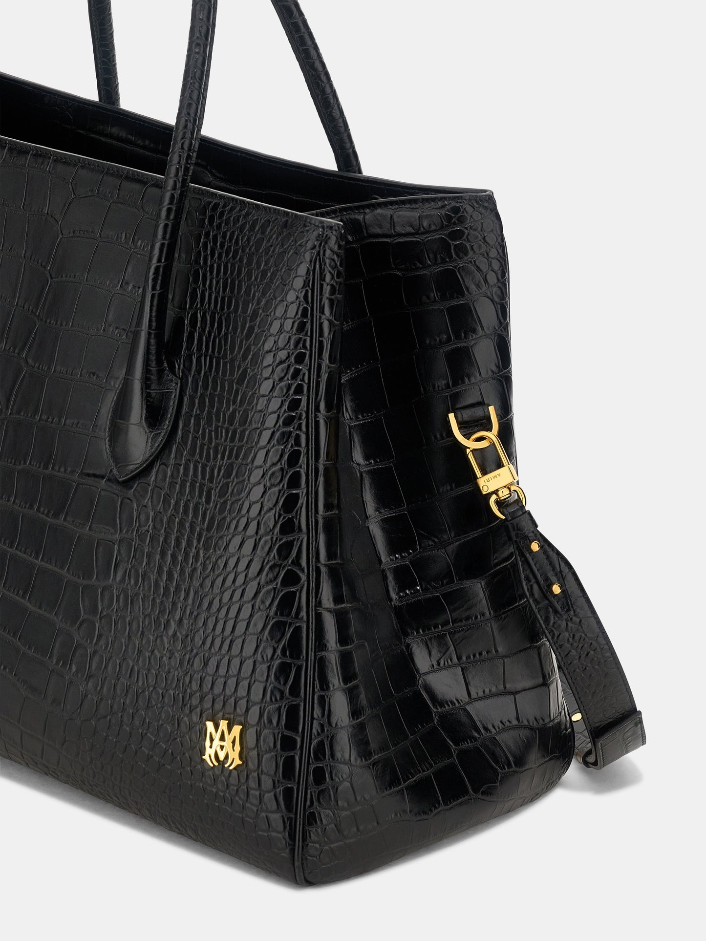Embossed Croc Honey 50 Tote - Black | Amiri Online