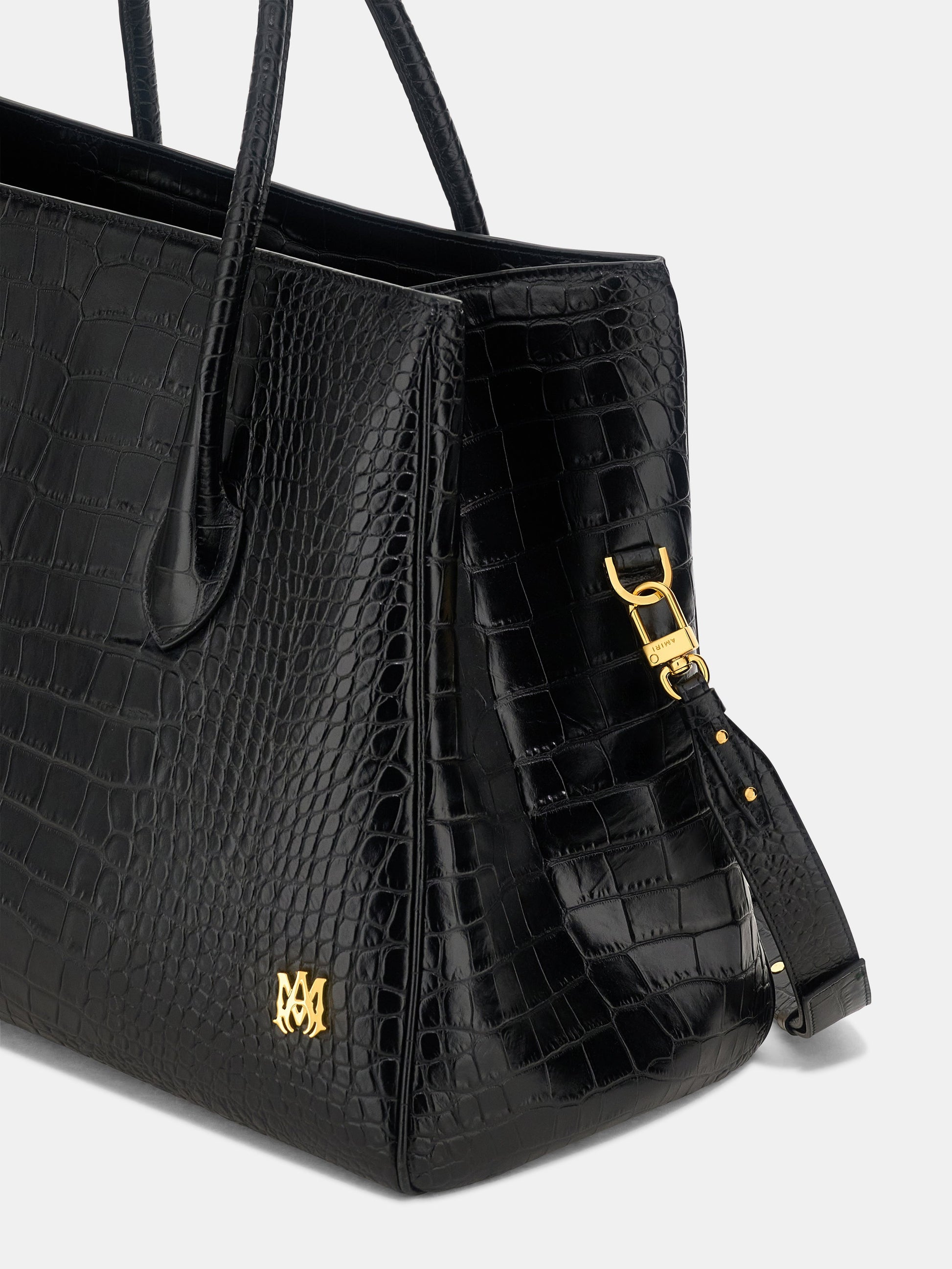 Embossed Croc Honey 50 Tote - Black | Amiri Online