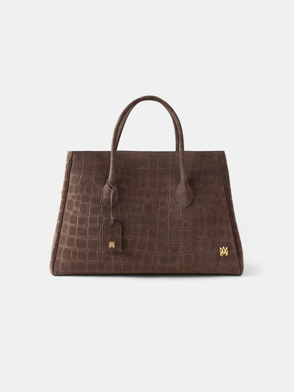 Suede Croc Honey 50 Tote - Dark Brown | Amiri Value