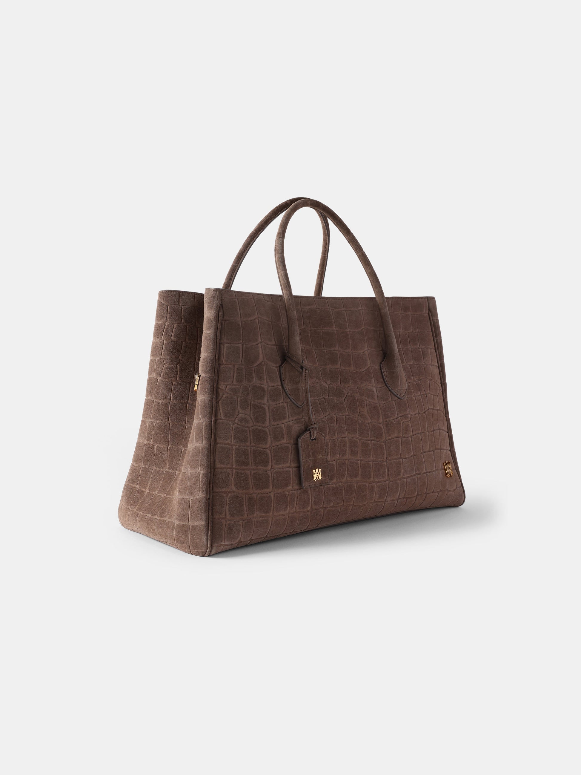 Suede Croc Honey 50 Tote - Dark Brown | Amiri Value