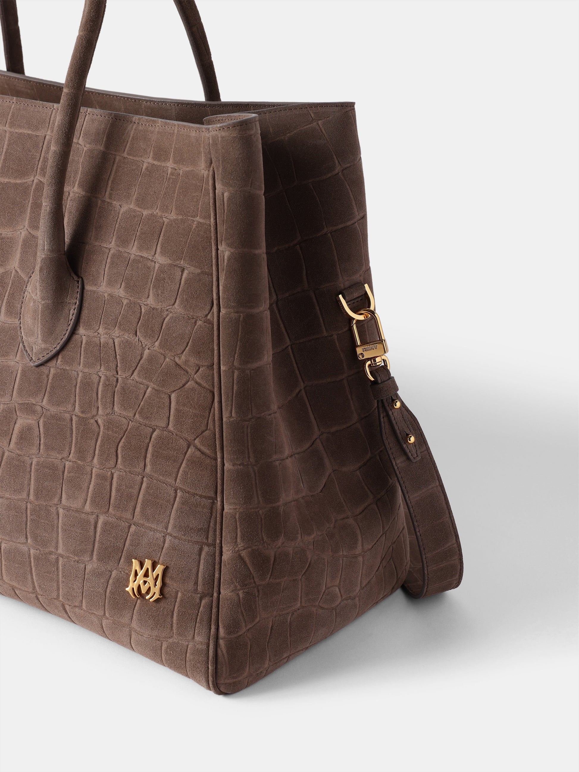 Suede Croc Honey 50 Tote - Dark Brown | Amiri Value