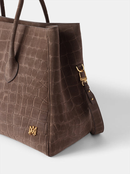 Suede Croc Honey 50 Tote - Dark Brown | Amiri Value