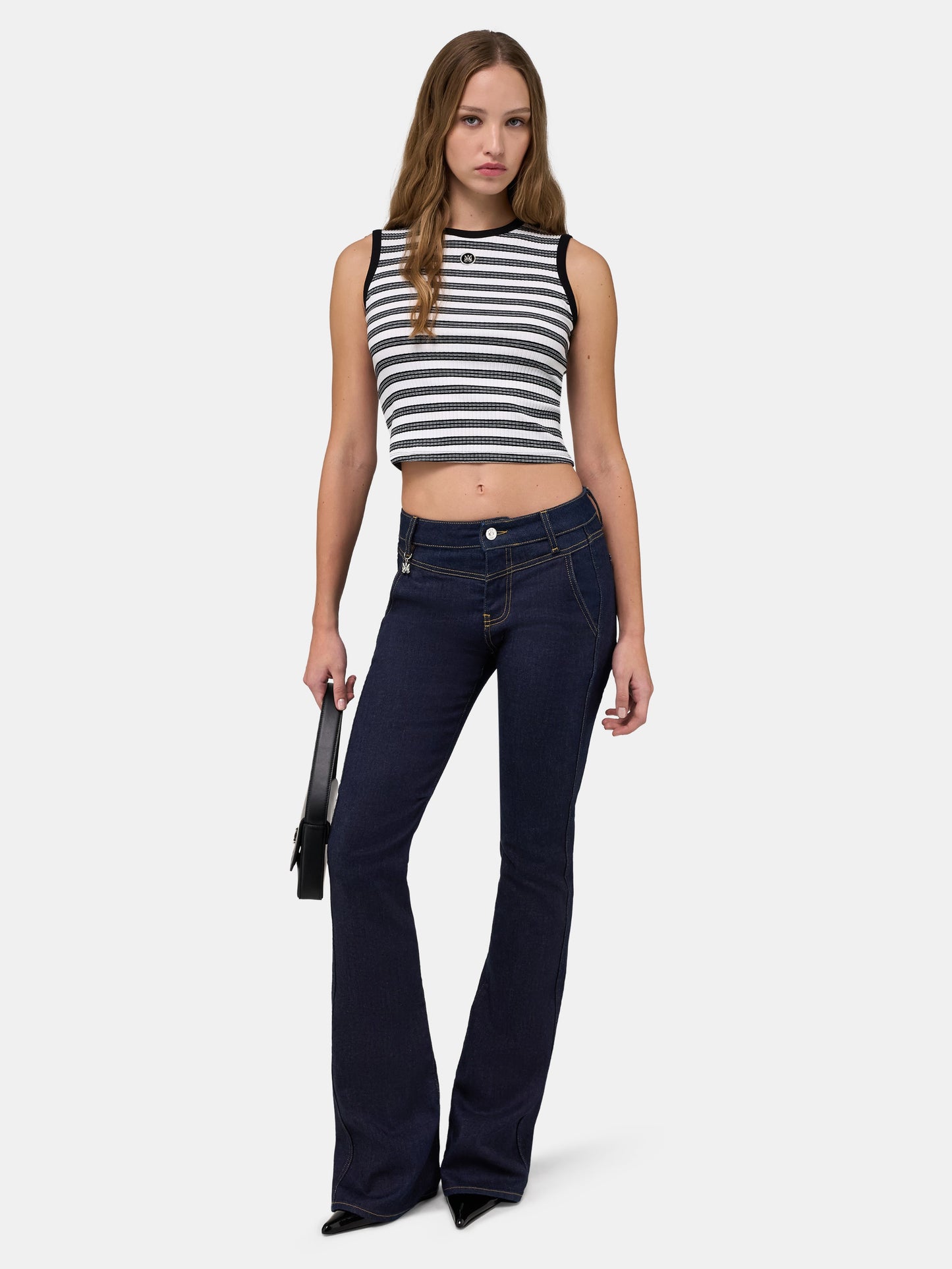 Ma Striped Sleevless Top - White | Amiri Affordable