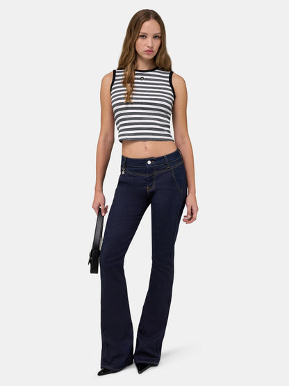 Ma Striped Sleevless Top - White | Amiri Affordable