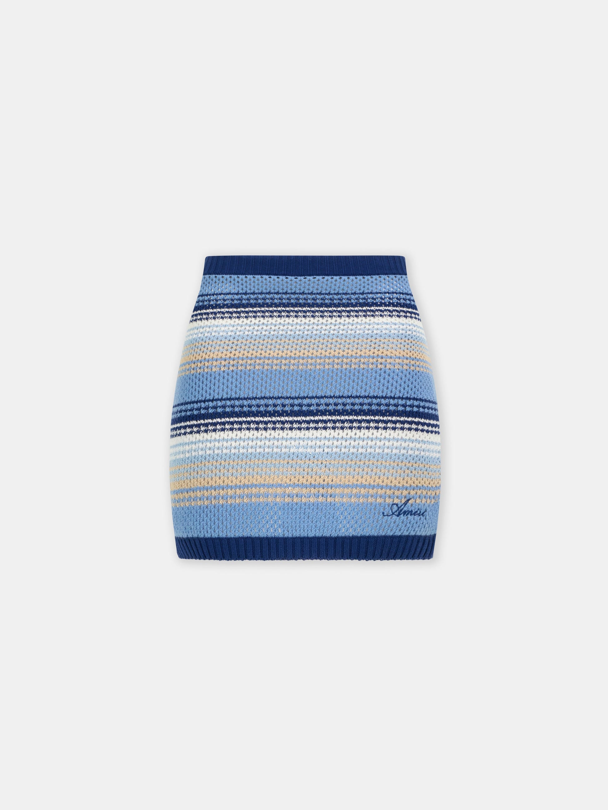 Script Stripe Knit Mini Skirt - Blue | Amiri Featured