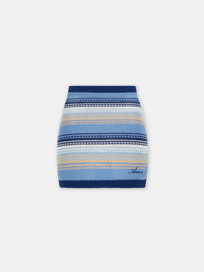 Script Stripe Knit Mini Skirt - Blue | Amiri Featured