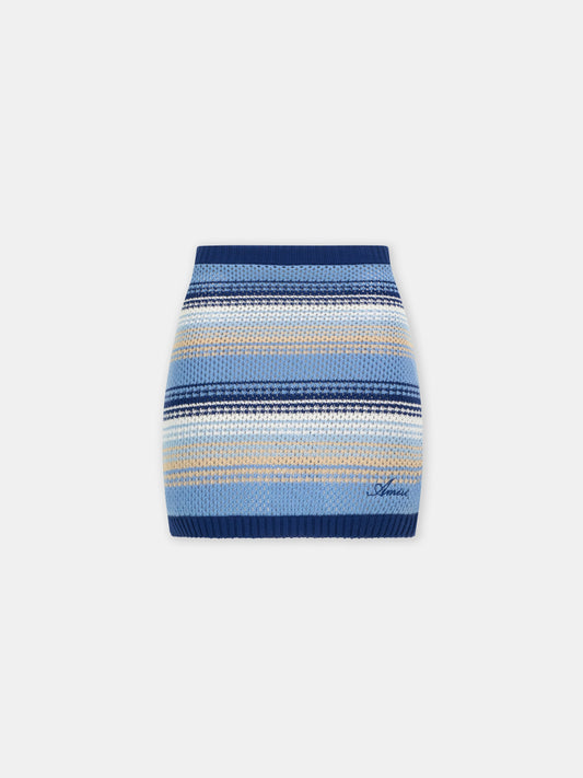 Script Stripe Knit Mini Skirt - Blue | Amiri Featured
