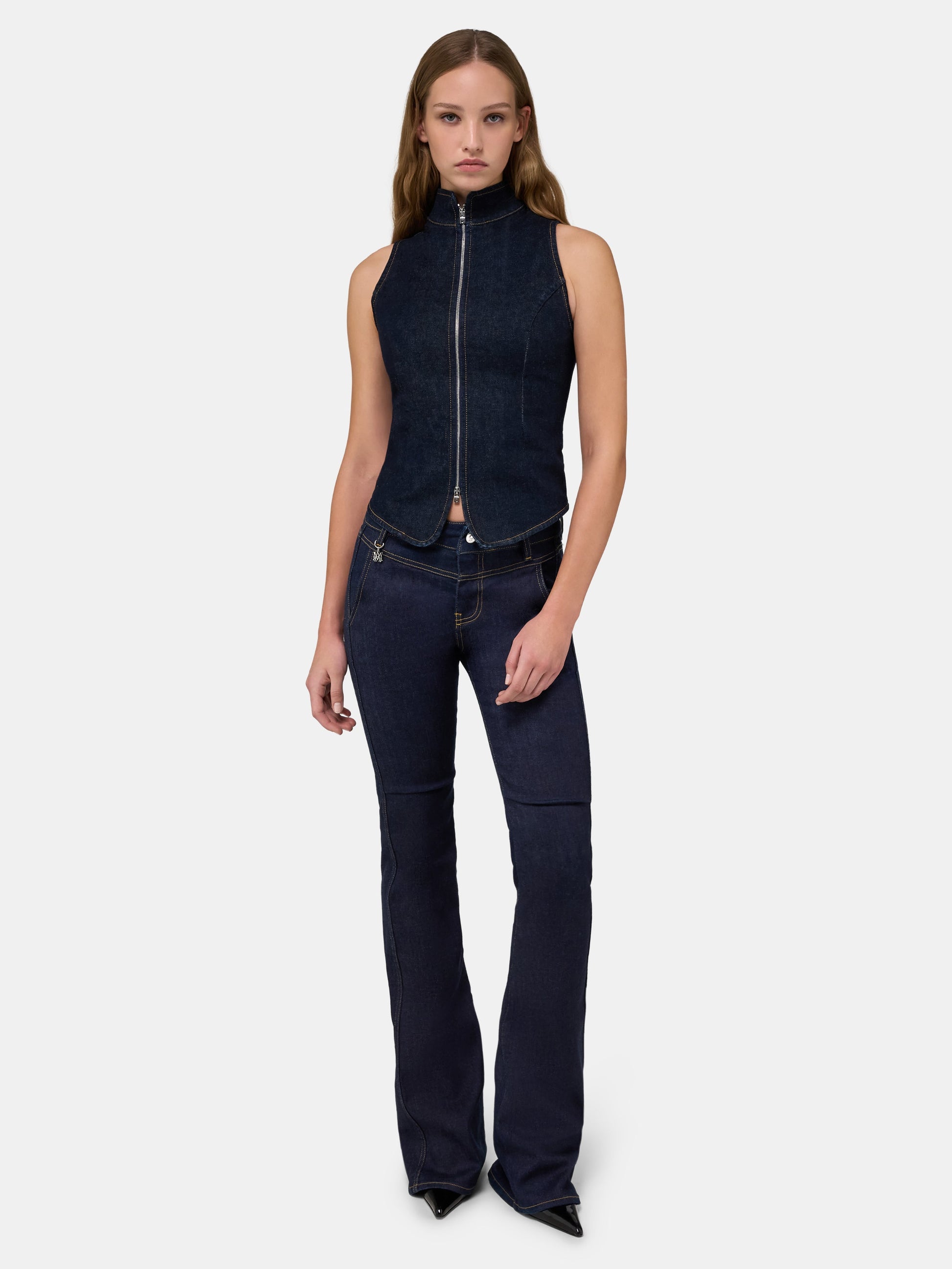 Amiri Raw Denm Zip Top - Raw Indigo | Amiri Online