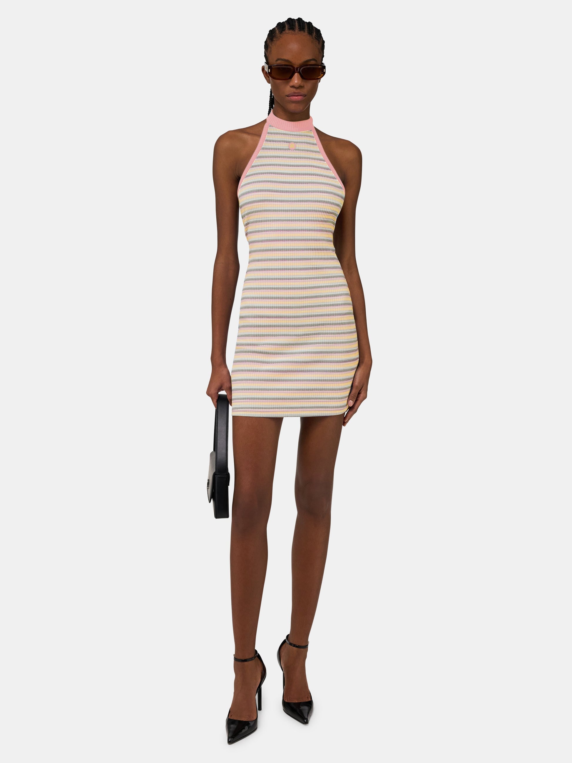Ma Striped Halter Mini Dress - Multi | Amiri Budget Friendly