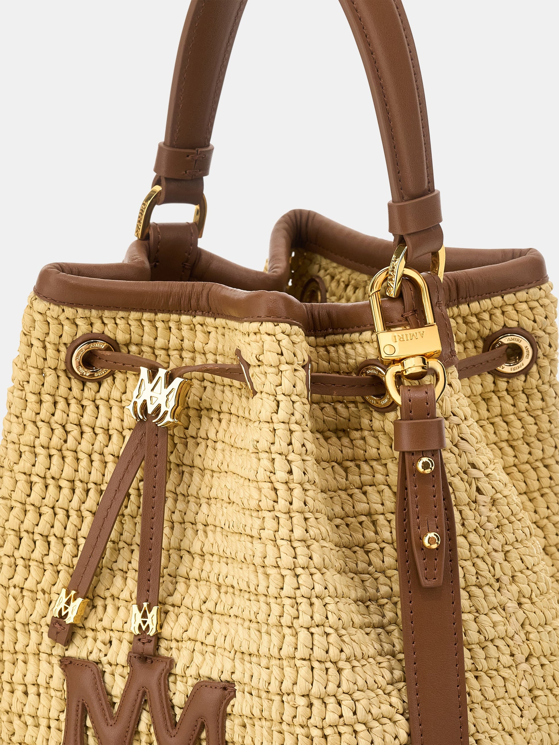 Raffia Micro Ma Bucket Bag - Natural | Amiri Sale