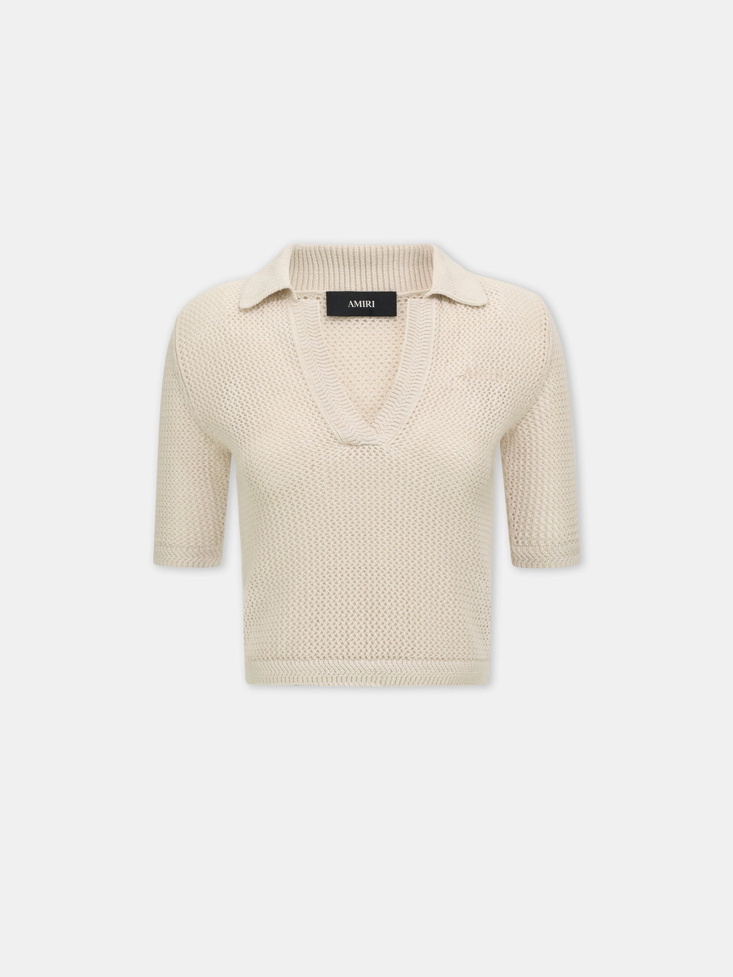 Amiri Crochet Mesh Polo - Alabaster | Amiri Special Offer