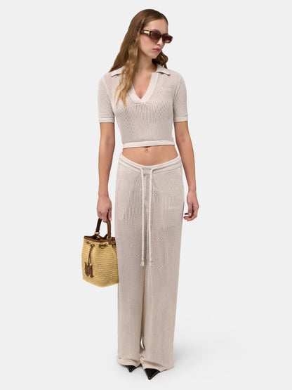 Amiri Crochet Mesh Pant - -Alabaster | Amiri Featured