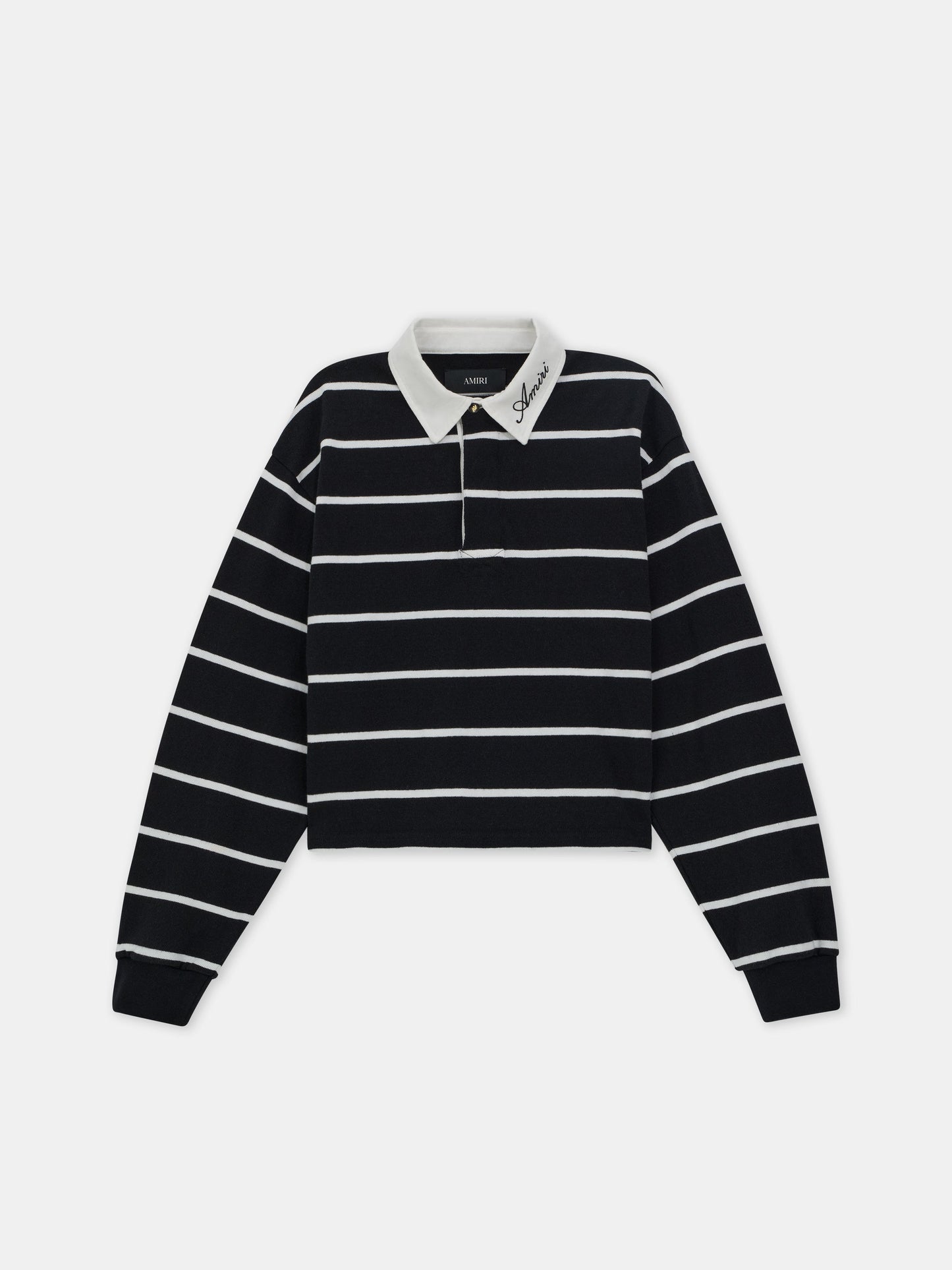 Striped Long Sleeve Polo - Black | Amiri Value