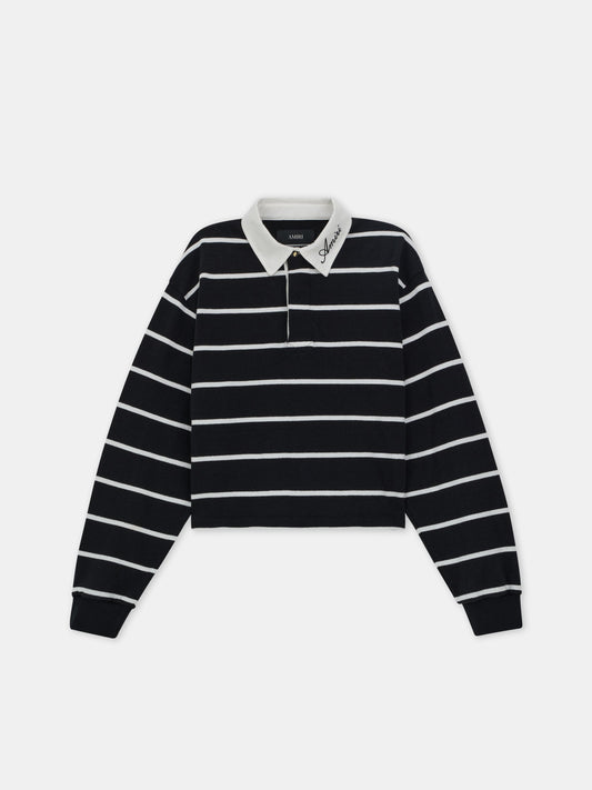 Striped Long Sleeve Polo - Black | Amiri Value